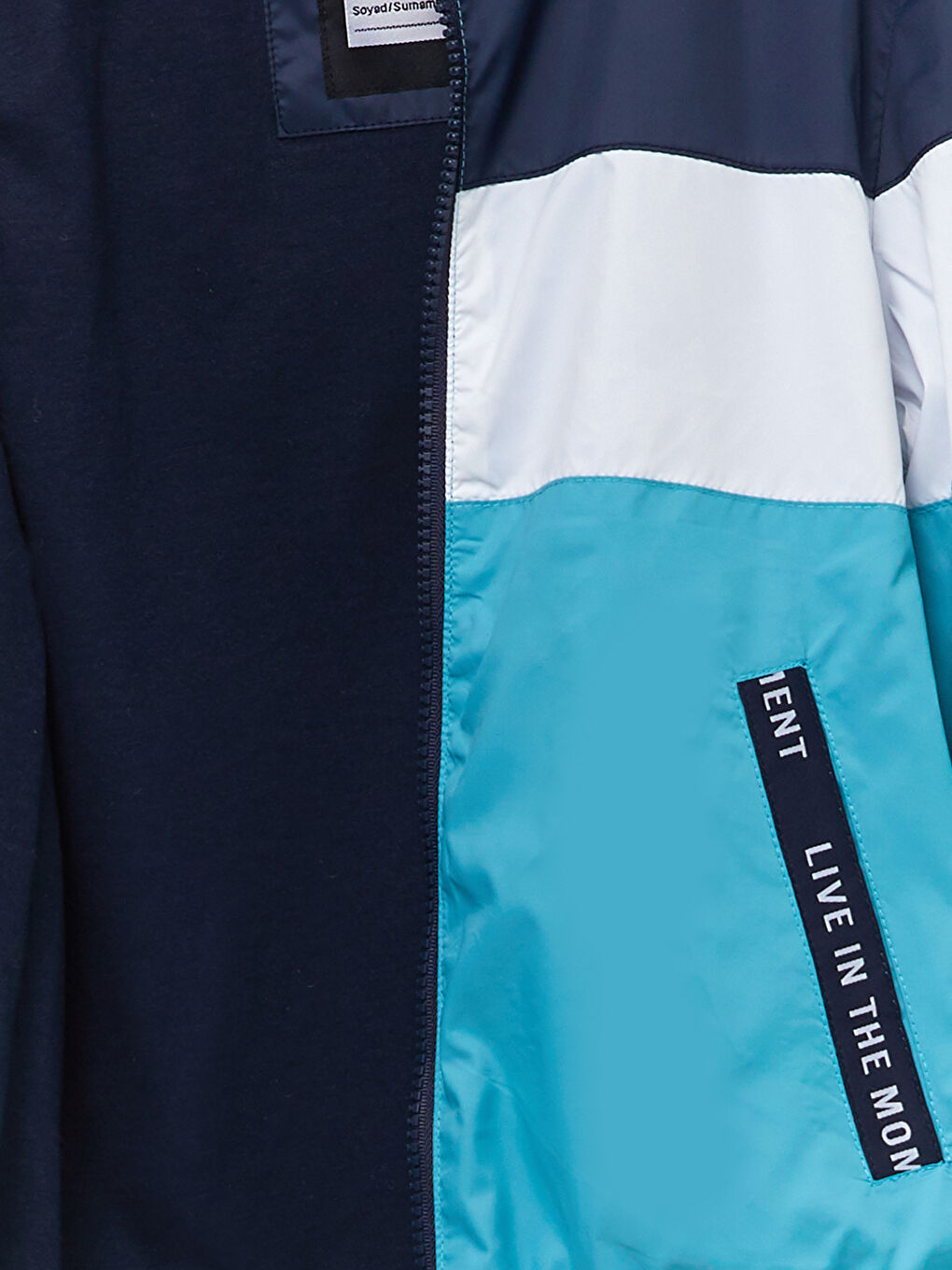 Hooded Color Block Boys' Raincoat-2