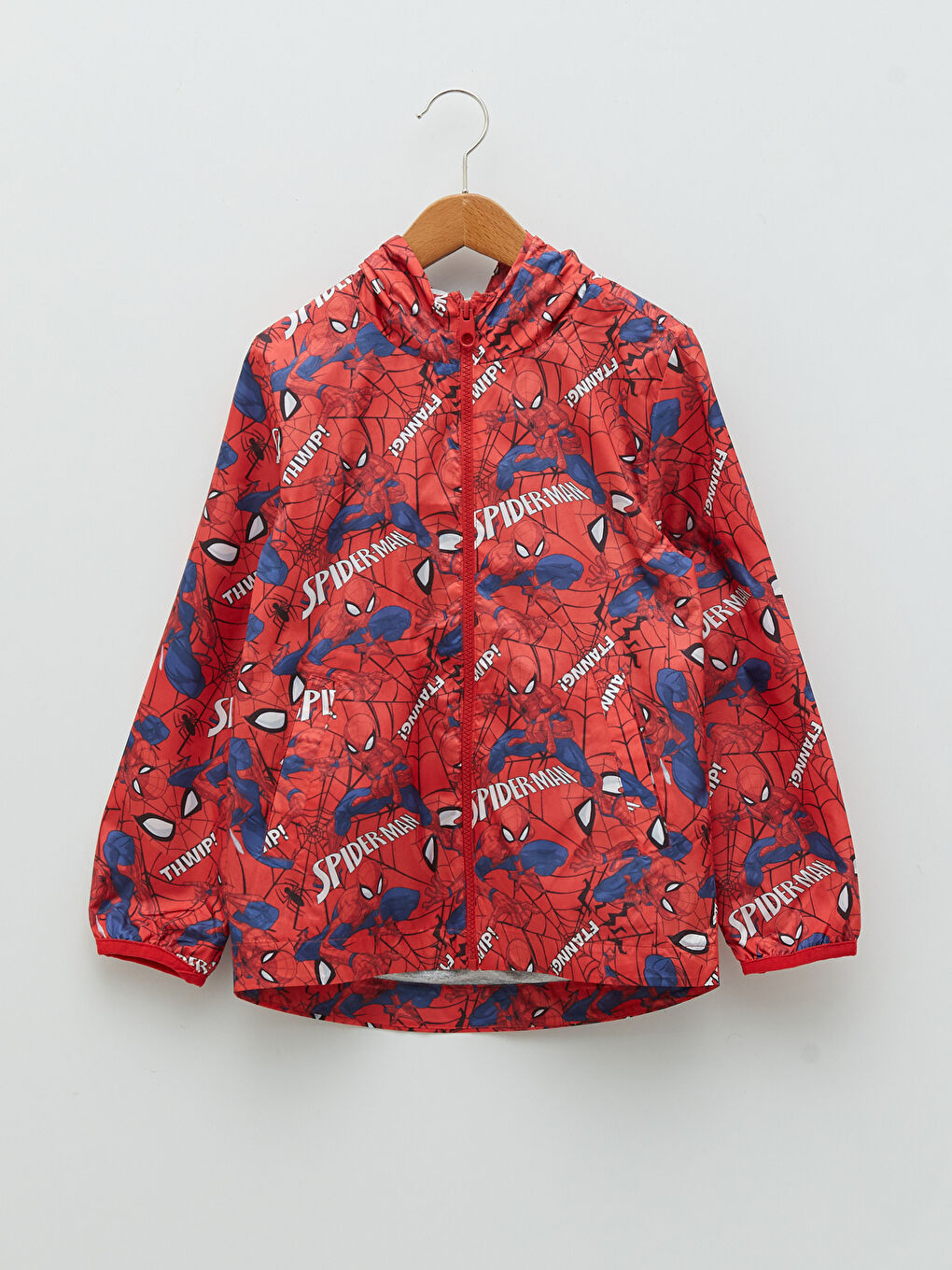 Hooded Spider-Man Print Boy Raincoat