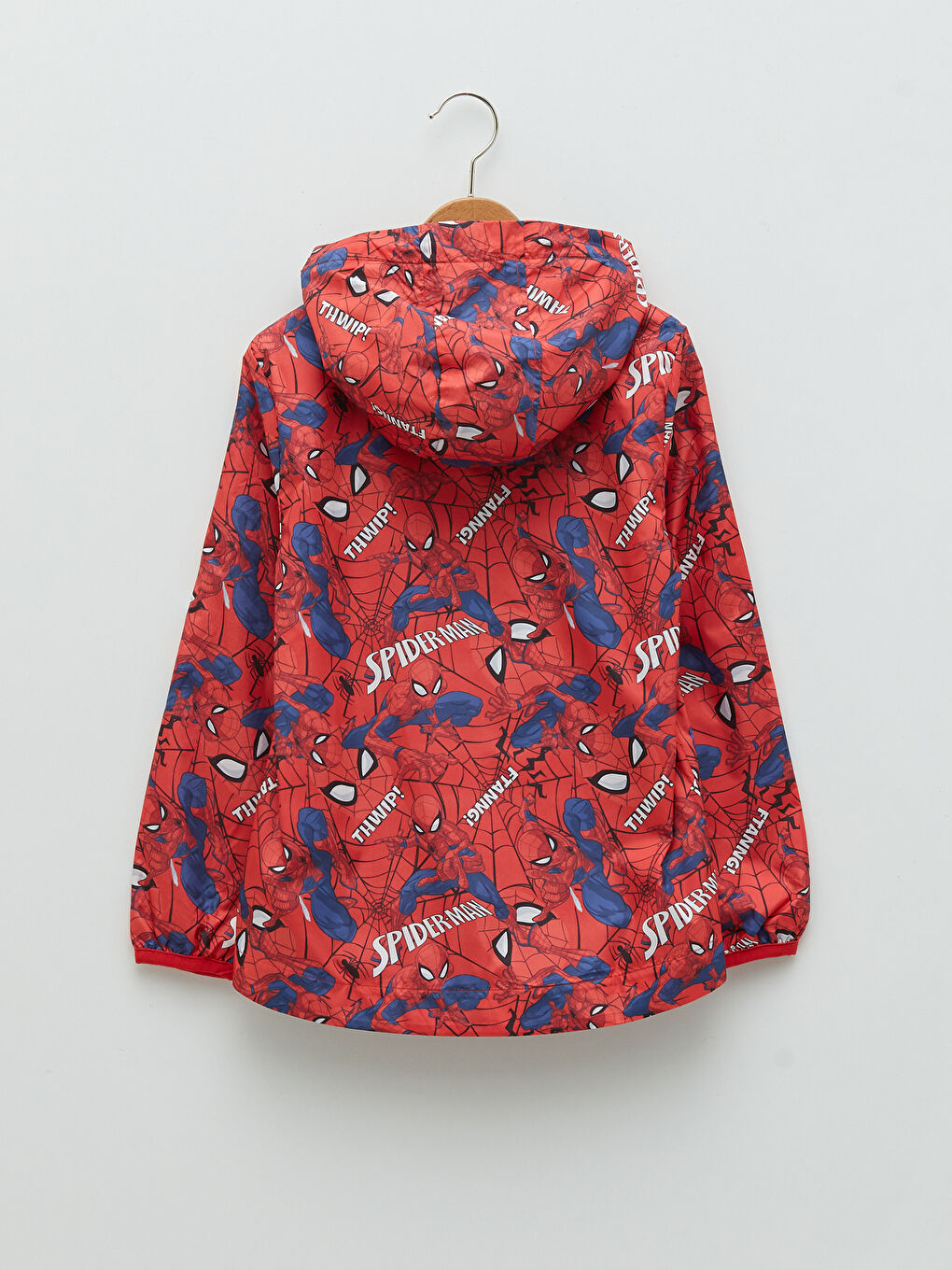 Hooded Spider-Man Print Boy Raincoat-1