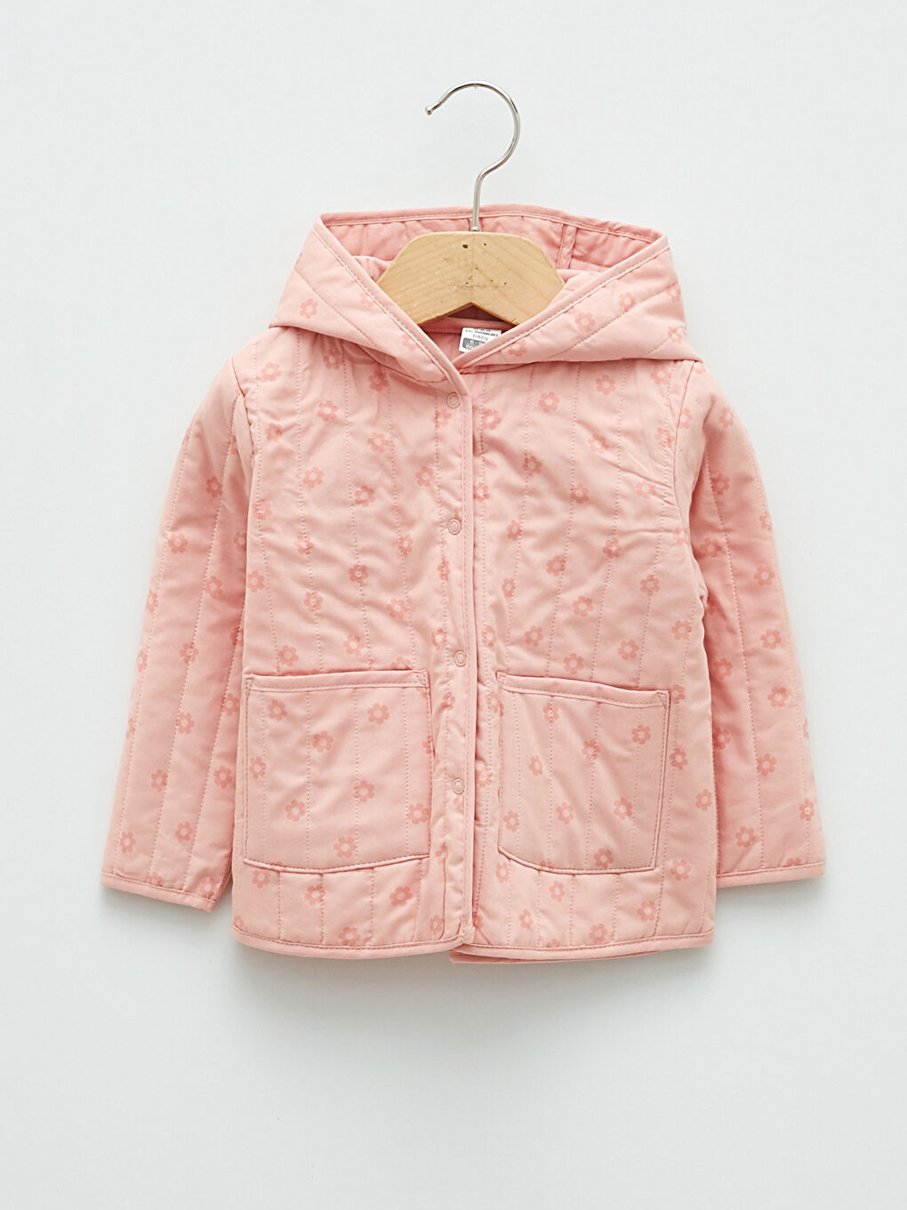 Hooded Long Sleeve Printed Baby Girl Coat