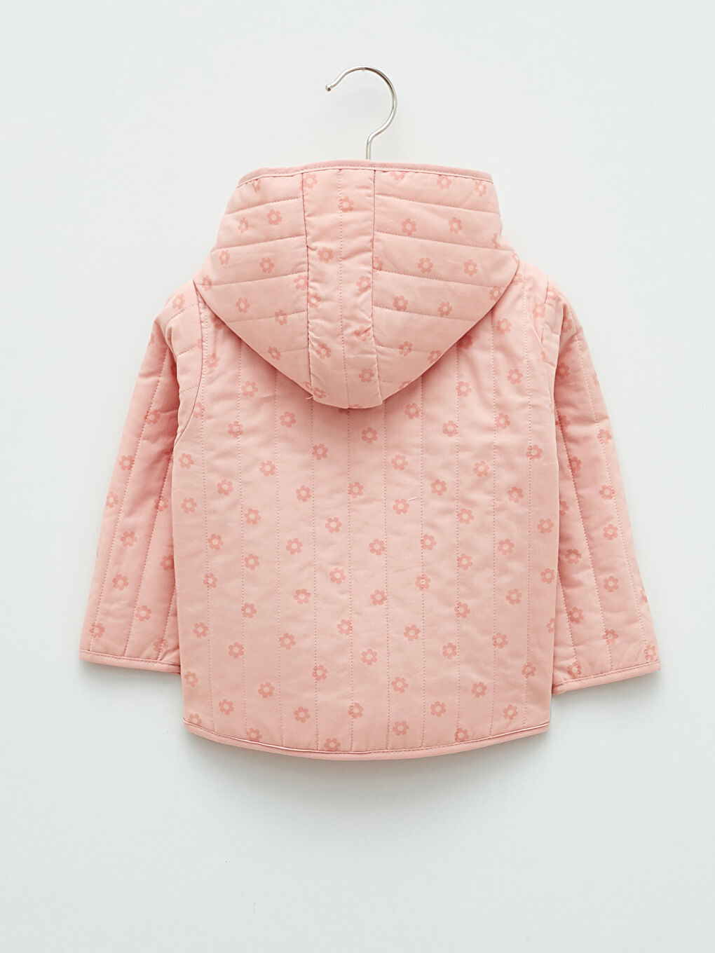 Hooded Long Sleeve Printed Baby Girl Coat-1