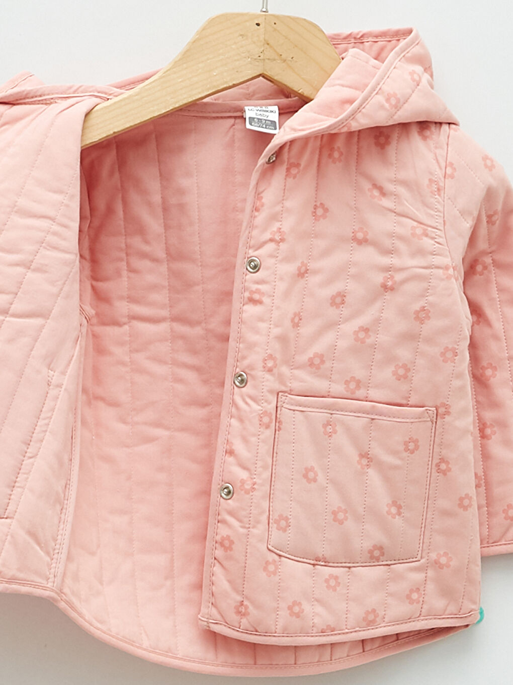 Hooded Long Sleeve Printed Baby Girl Coat-2