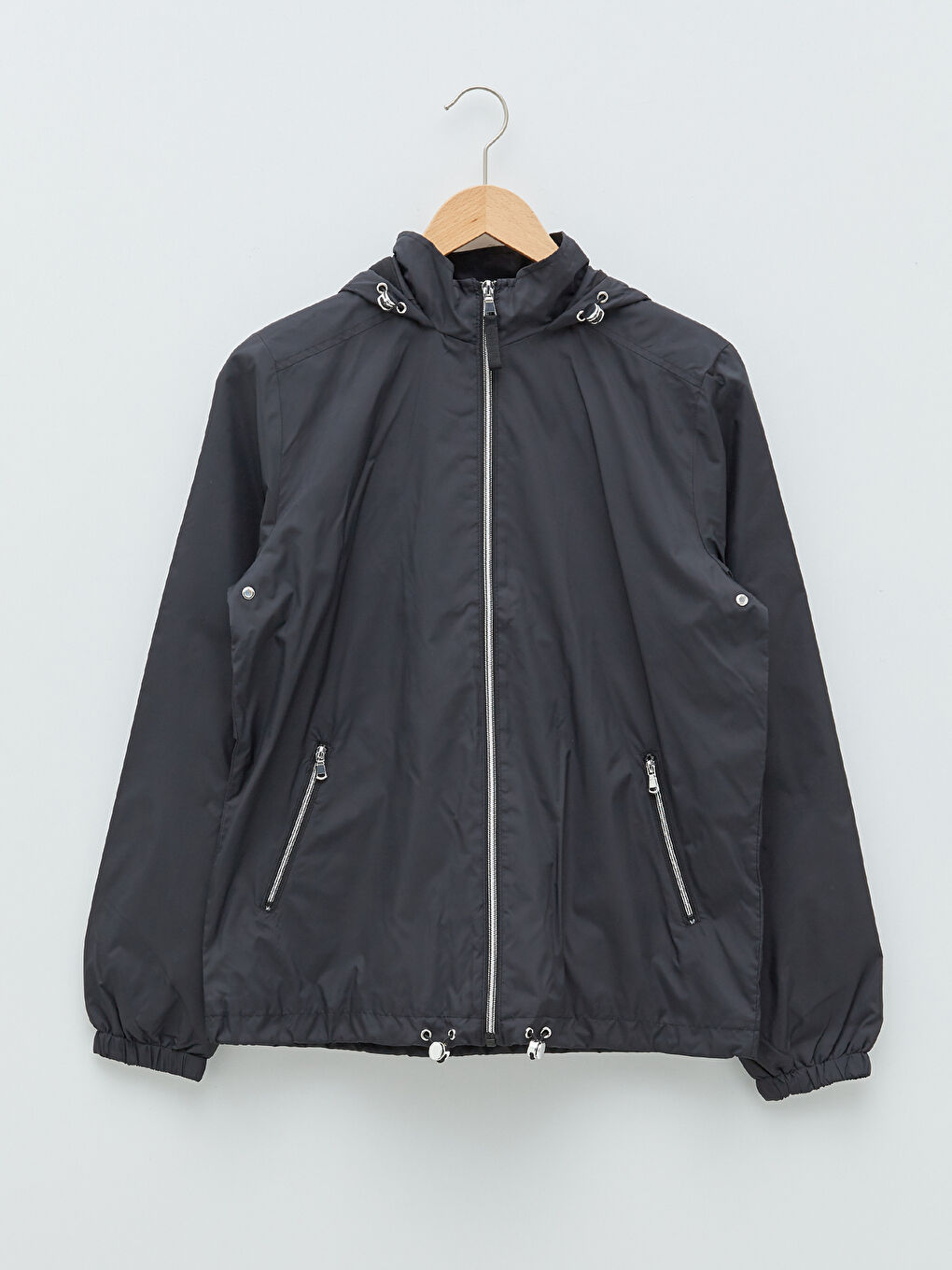 LCWAIKIKI Classic Hooded Straight Pocket Detailed Long Sleeve Women's Raincoat -S20403Z8-CVL