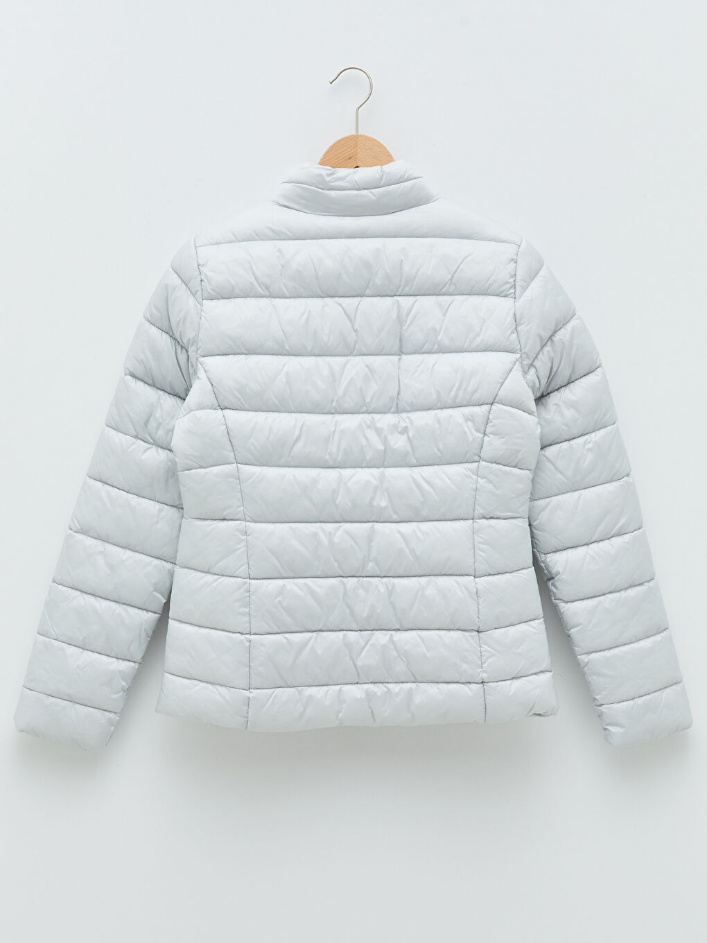 Geacă Matlasată Dama Groasă cu Guler Vertical, Mânecă Lungă Dreaptă și Buzunare-3