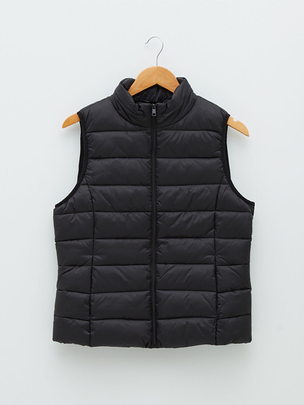 Stand Up Collar Plain Pocket Detailed Women's Inflatable Vest-10