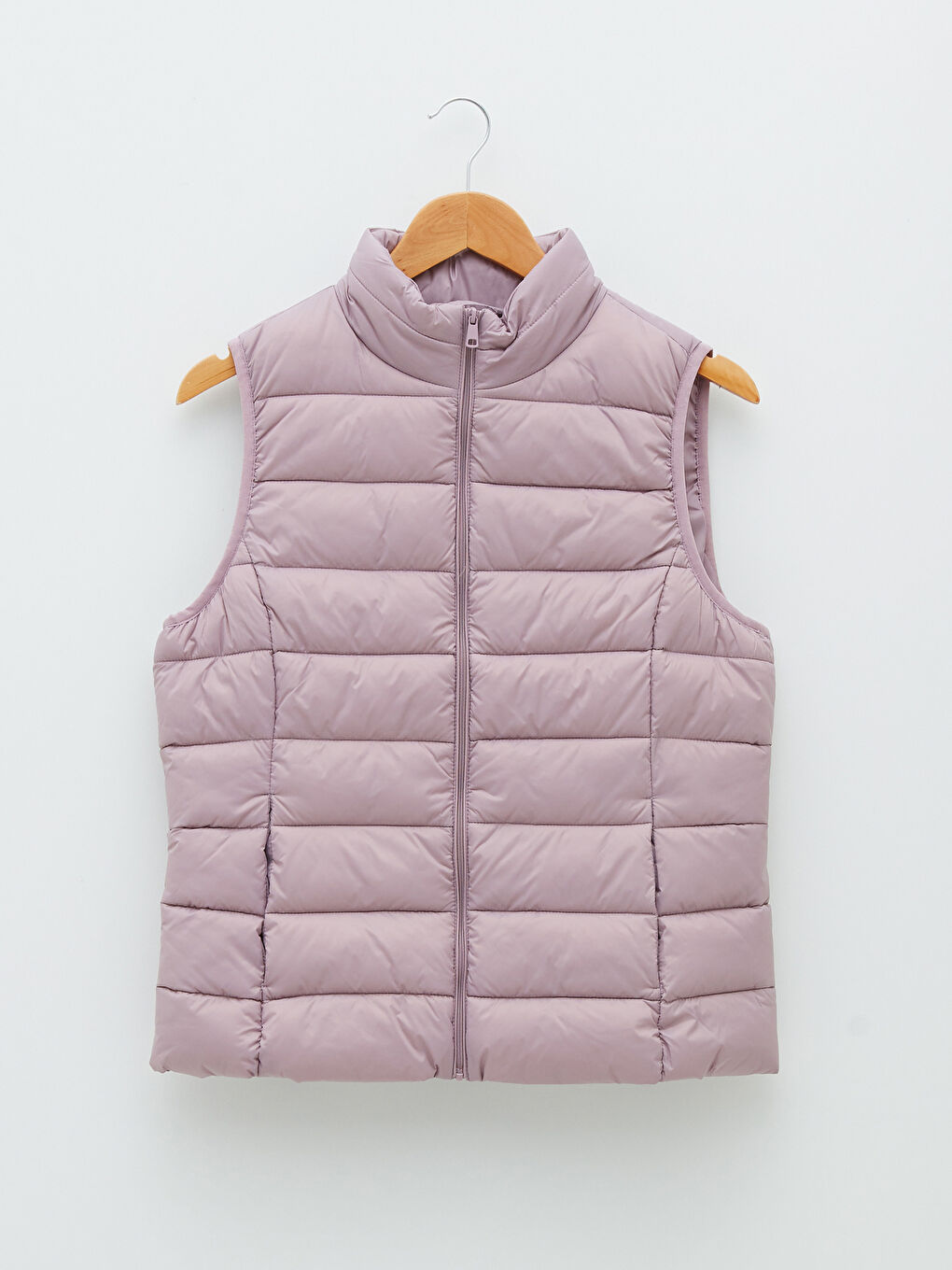 Mürdüm Dik Yaka Düz Cep Detaylı Kadın Şişme Yelek-12