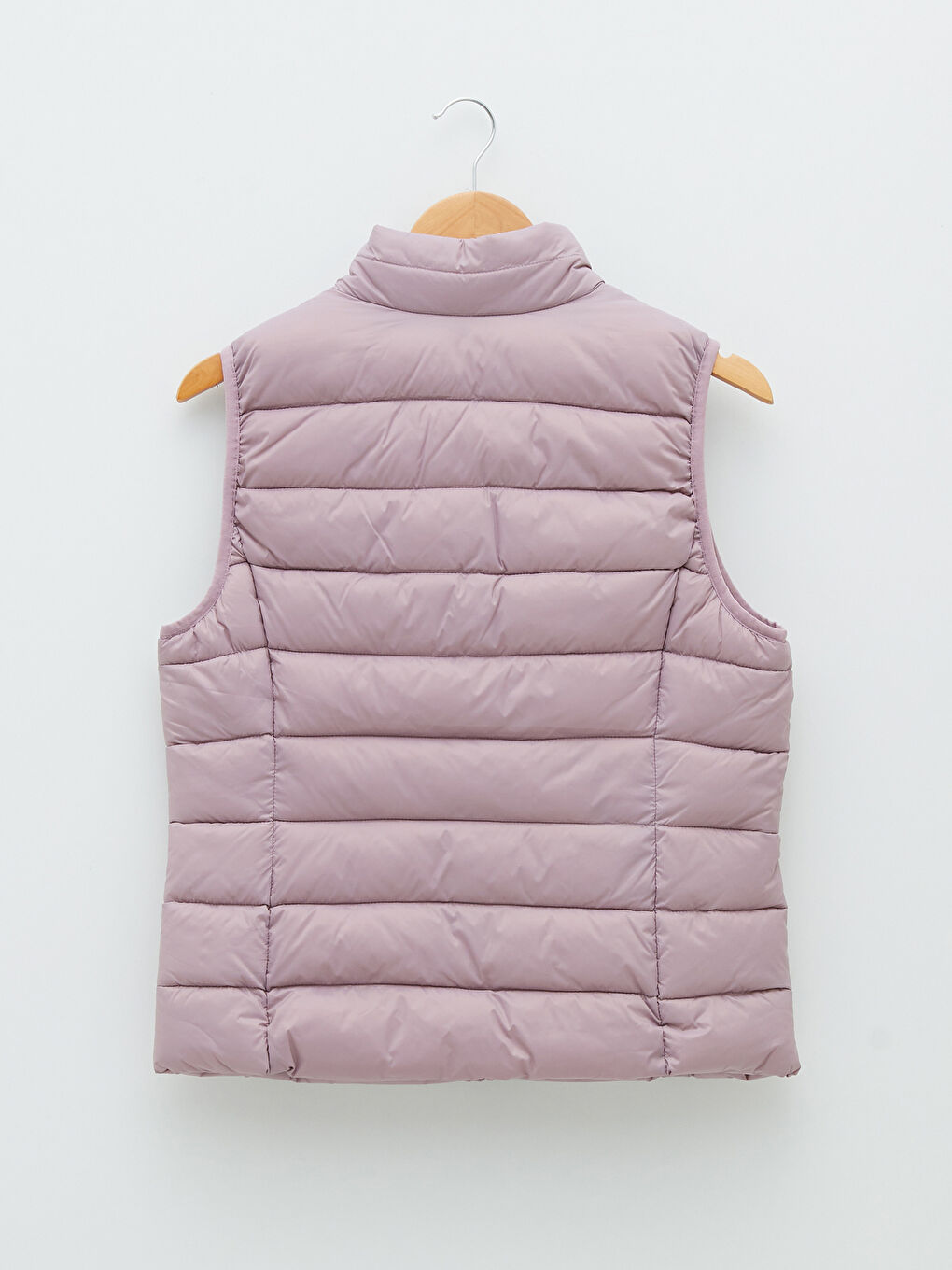 Mürdüm Dik Yaka Düz Cep Detaylı Kadın Şişme Yelek-13