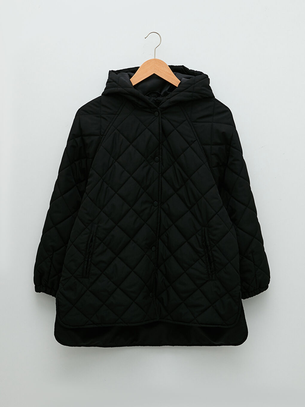 Geacă Matlasată Cu Model Cu Glugă Mânecă Lungă pentru Femei-6