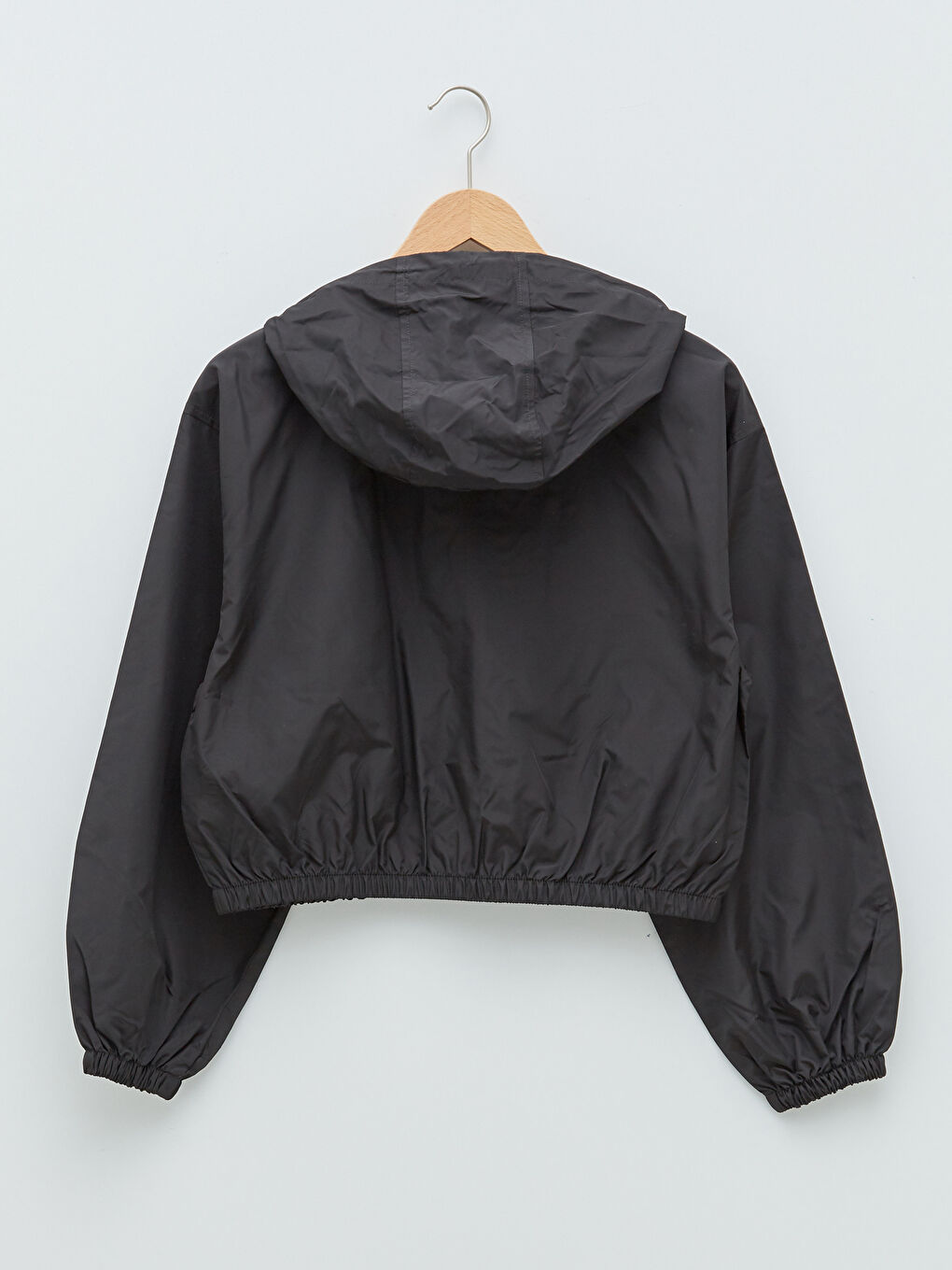 Hooded Straight Pocket Detailed Long Sleeve Women's Raincoat-6