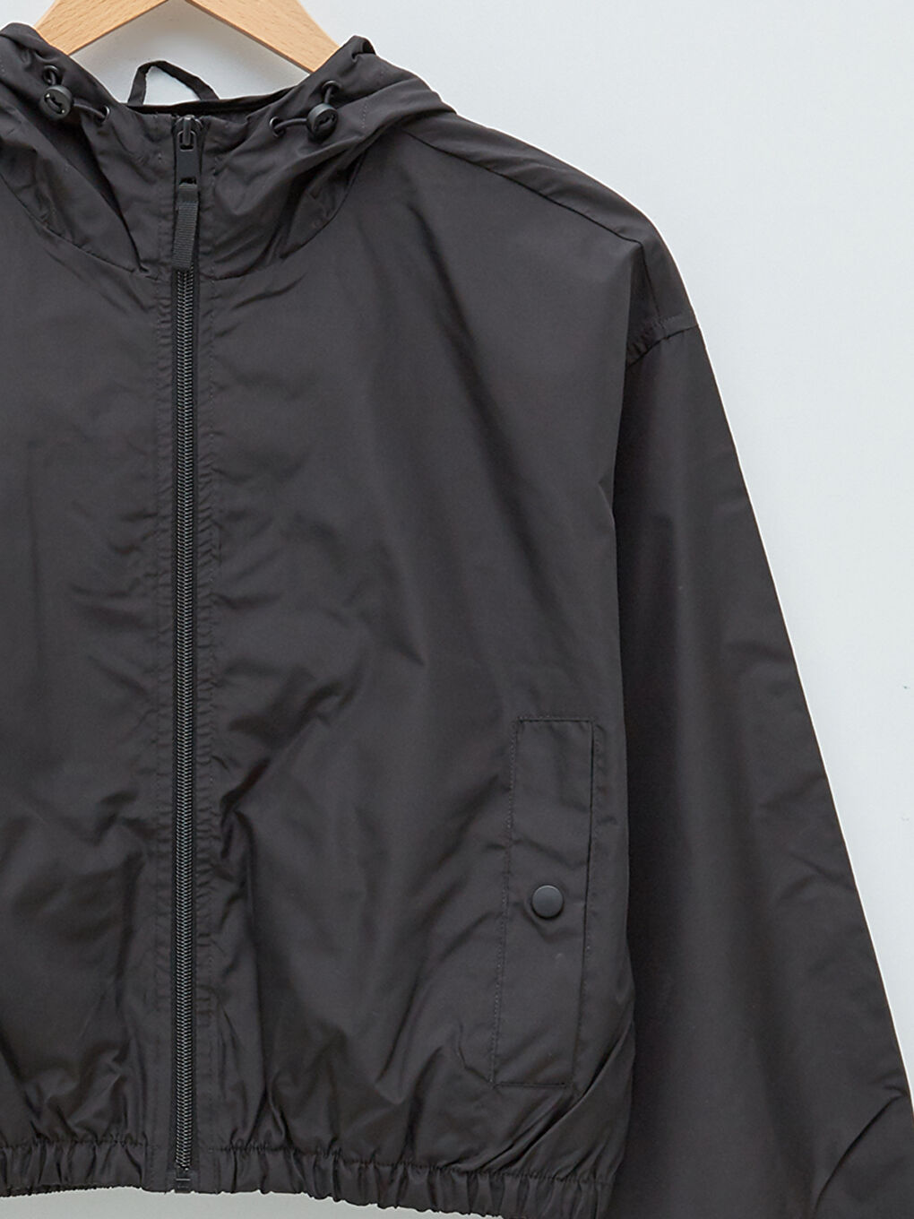 Hooded Straight Pocket Detailed Long Sleeve Women's Raincoat-7