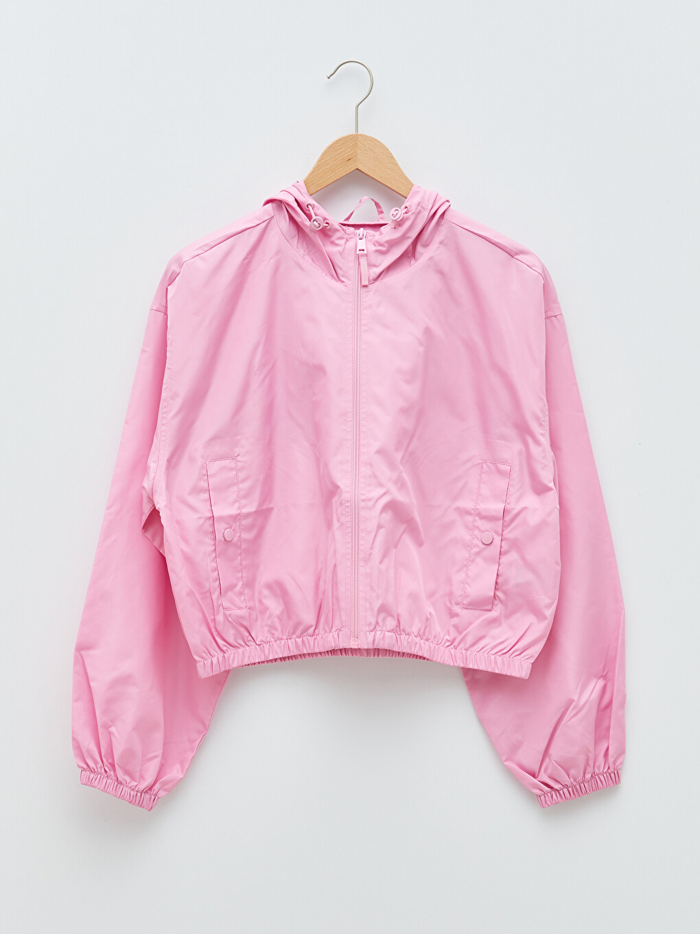 Hooded Straight Pocket Detailed Long Sleeve Women's Raincoat-2