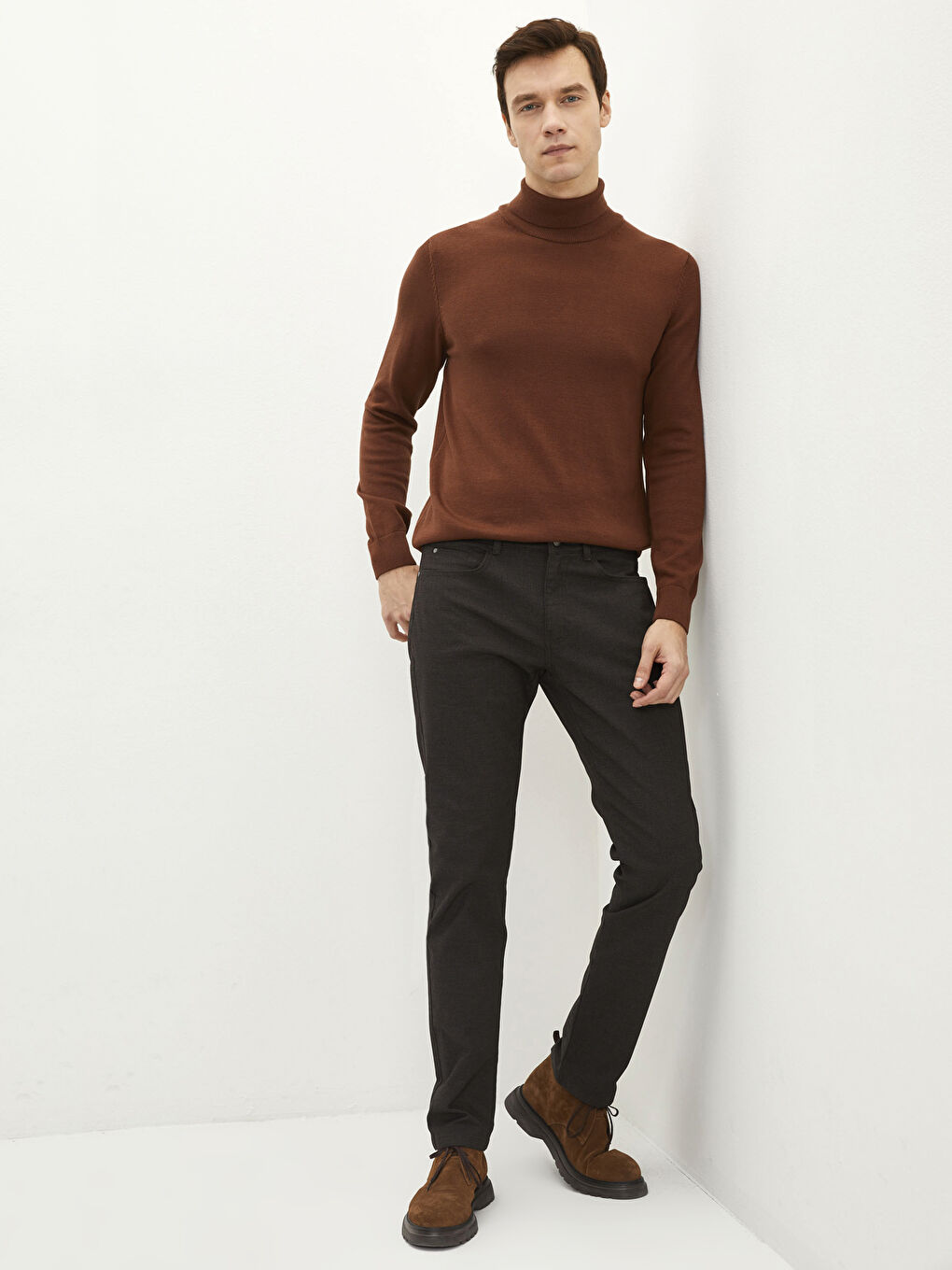 Kahverengi Slim Fit Erkek Pantolon