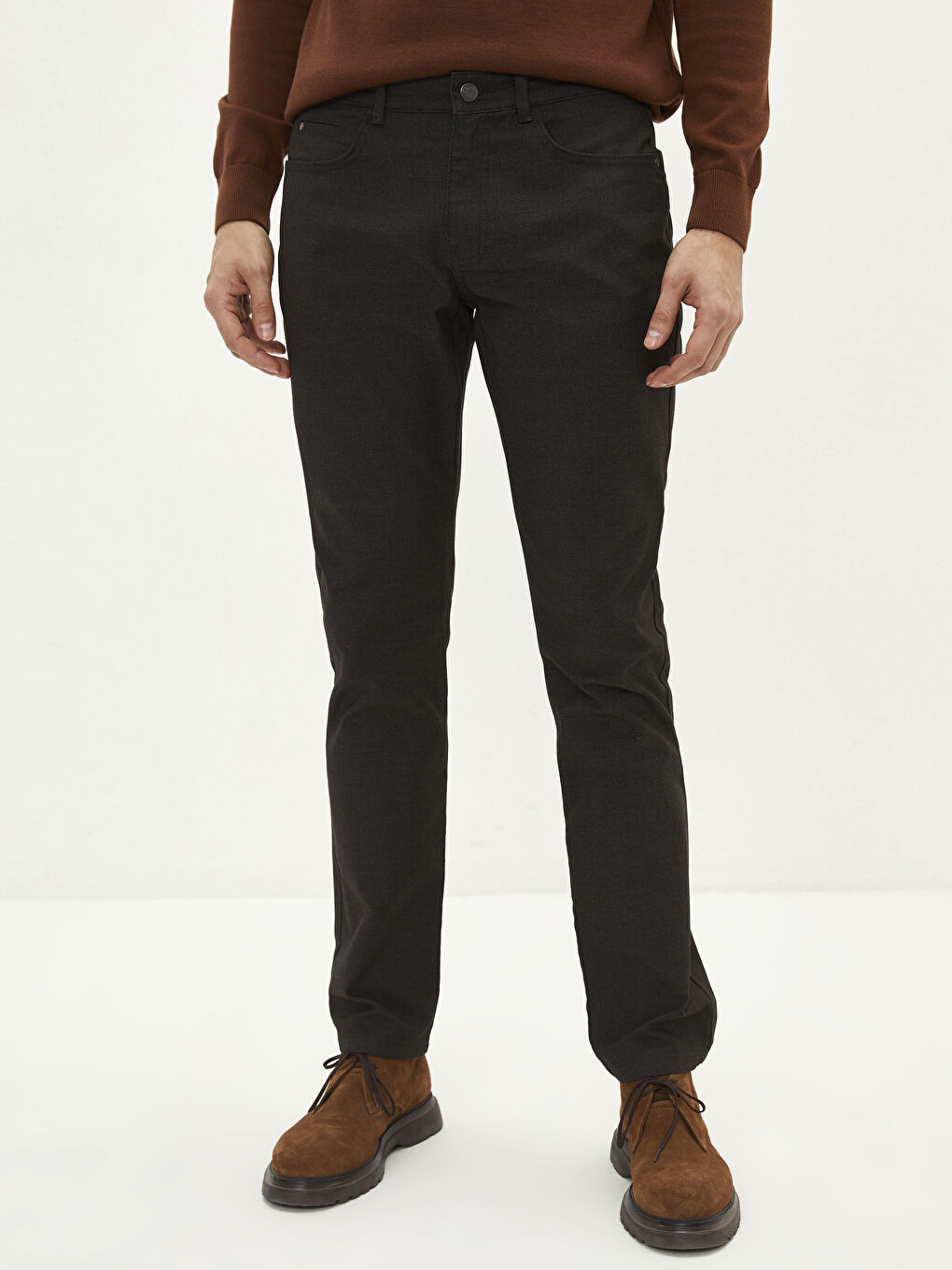 Kahverengi Slim Fit Erkek Pantolon-2