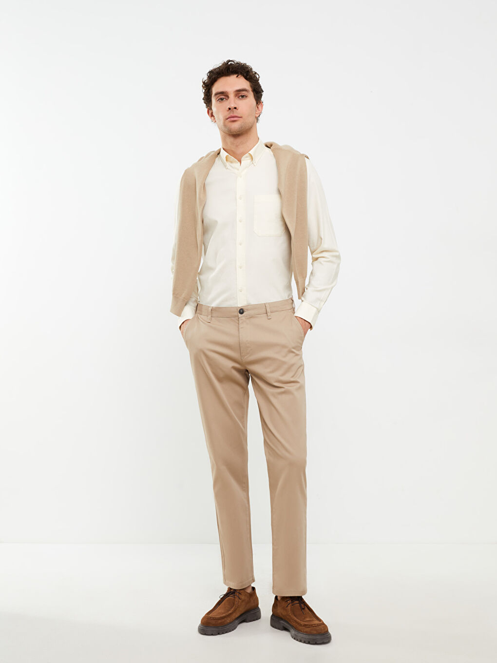 بنطلون قماش دوبي عادي-1