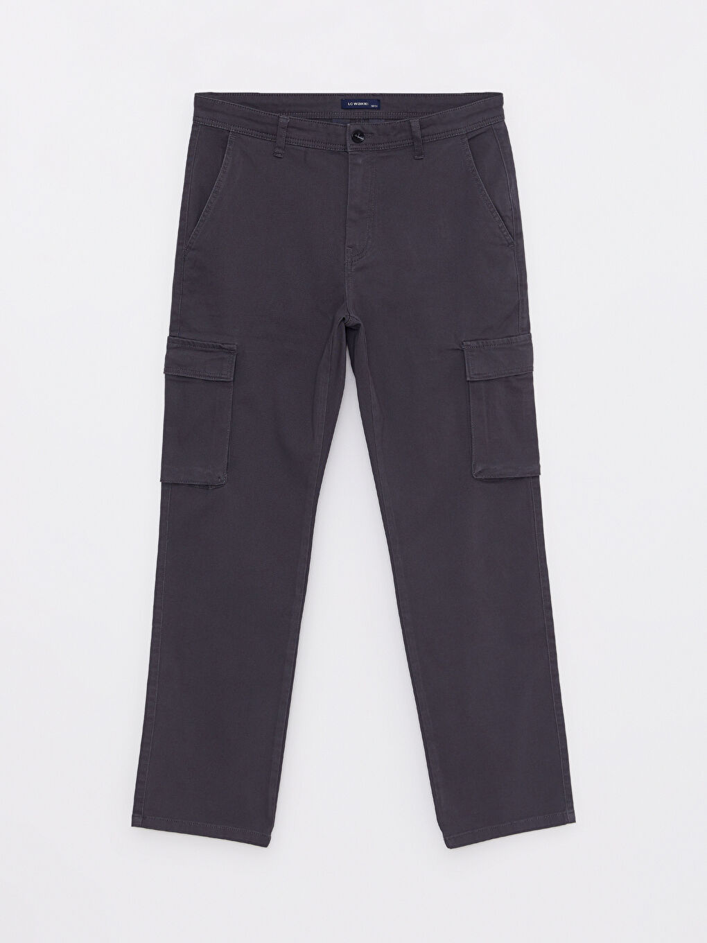Antrasit Standart Kalıp Gabardin Erkek Kargo Pantolon-5