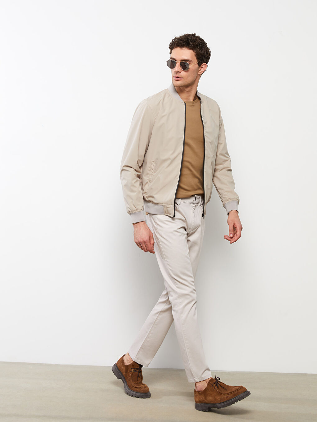 Gri Slim Fit Armürlü Erkek Pantolon-1