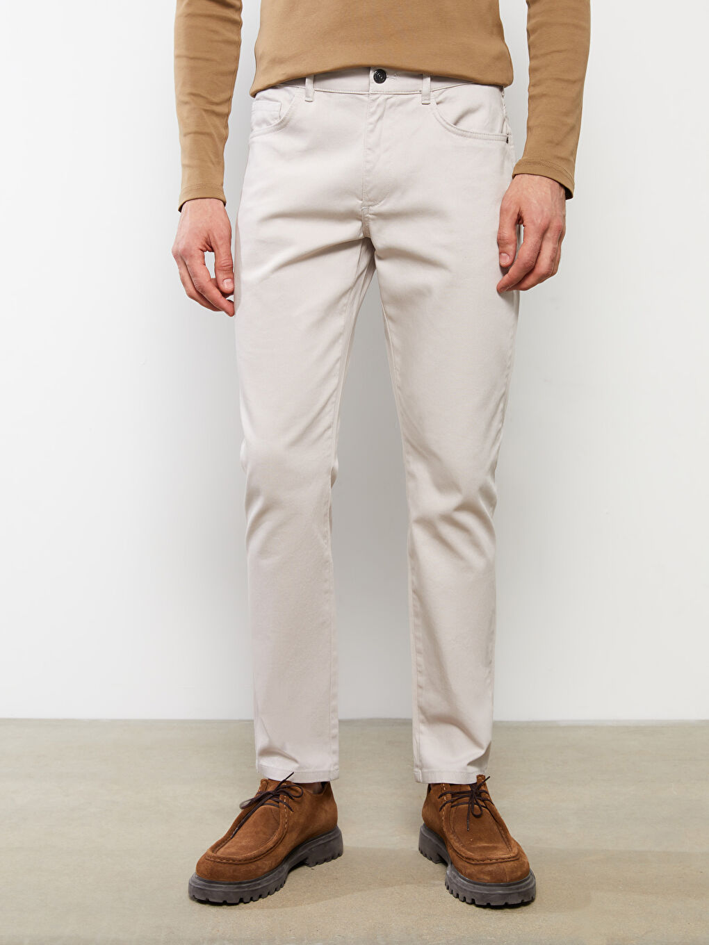 Gri Slim Fit Armürlü Erkek Pantolon-3