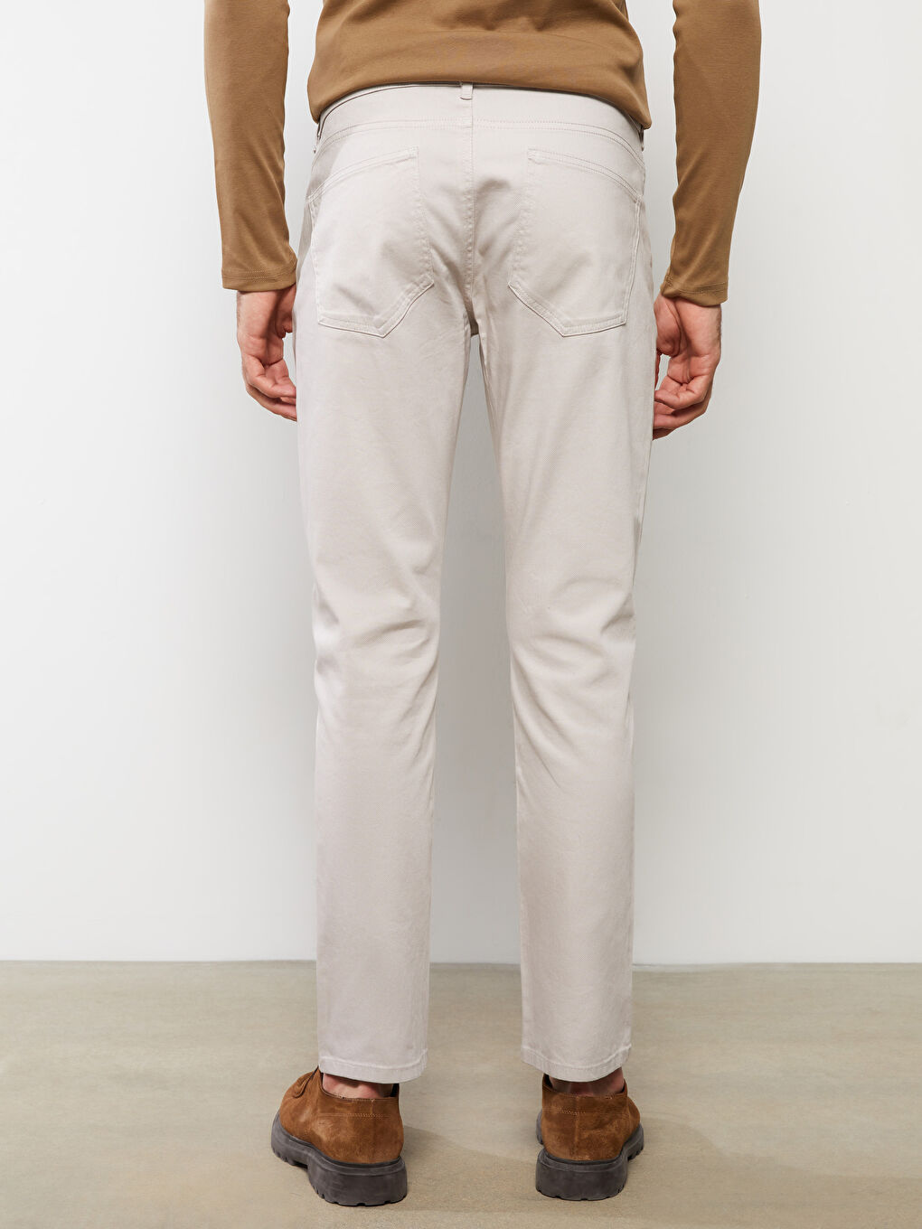 Gri Slim Fit Armürlü Erkek Pantolon-4