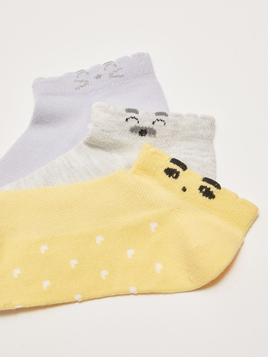 Sarı Desenli Kadın Patik Çorap 3'lü-2