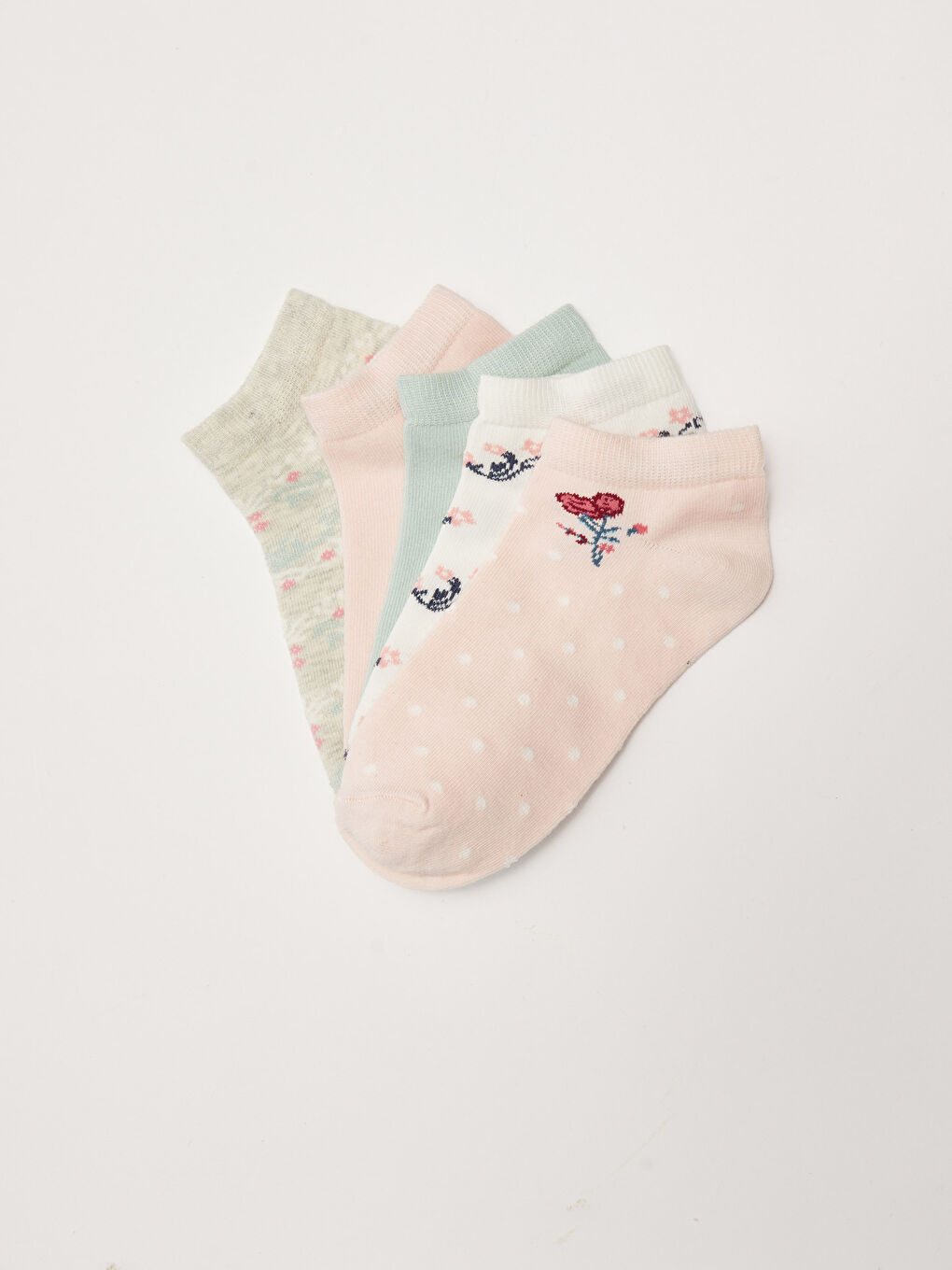 Узорчатые Женские Короткие Носки, 5 Штук