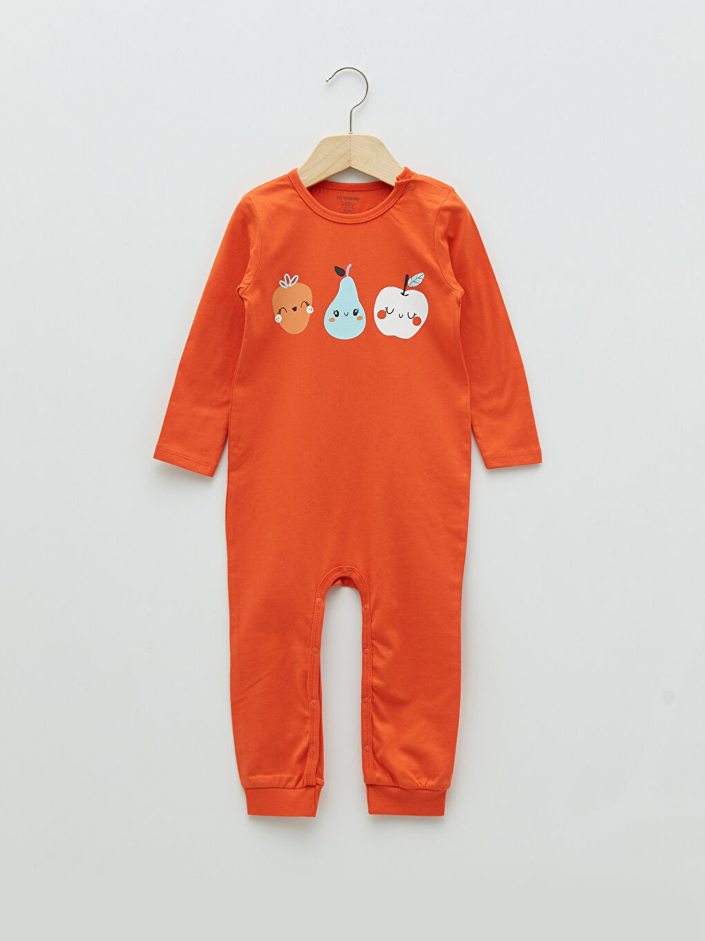 Pembe Bisiklet Yaka Uzun Kollu Baskılı Kız Bebek Tulum 2'li-1