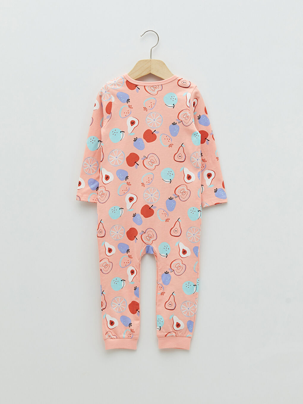 Pembe Bisiklet Yaka Uzun Kollu Baskılı Kız Bebek Tulum 2'li-4