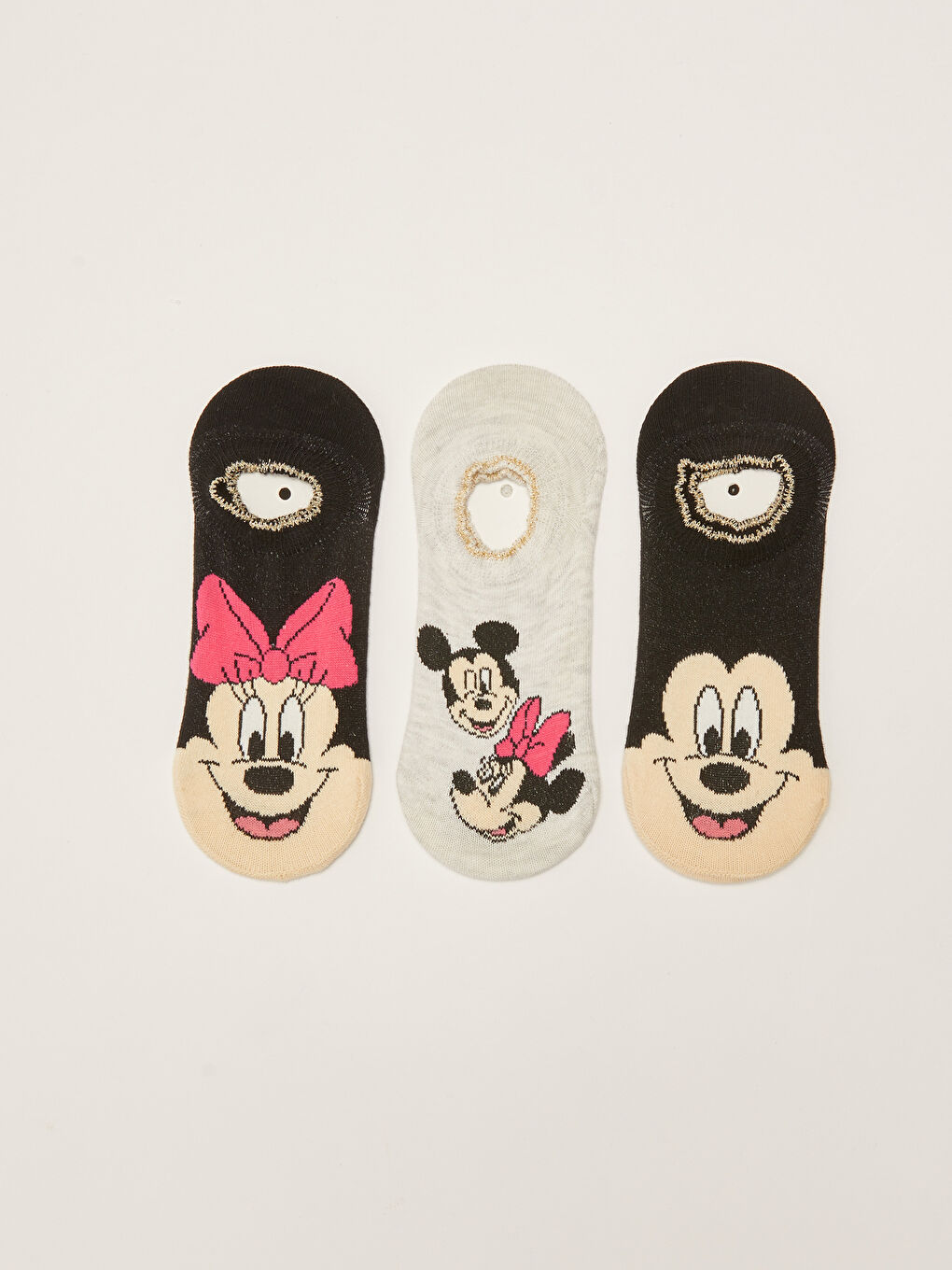 Mickey Mouse Printed Women's Trainer Socks 3-pack -S20510Z8-J0F