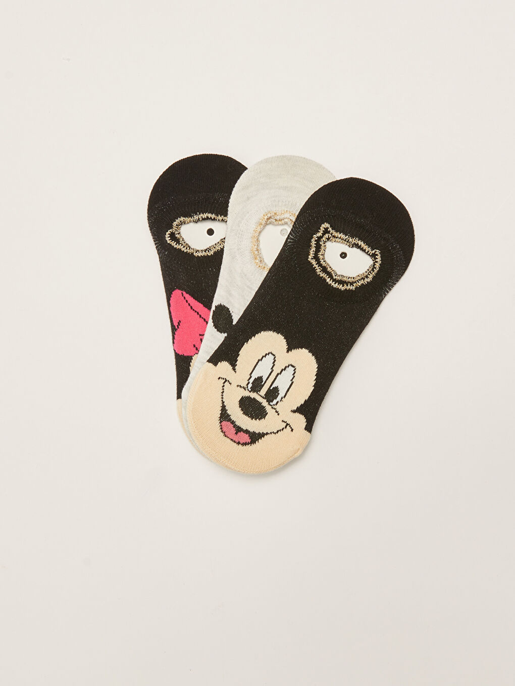 Mickey Mouse Printed Women's Trainer Socks 3-pack -S20510Z8-J0F