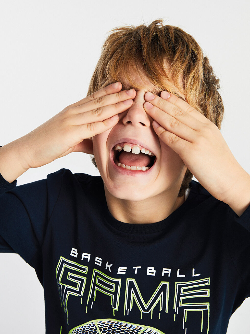 Crew Neck Printed Long Sleeve Boys' Pyjama Set-1