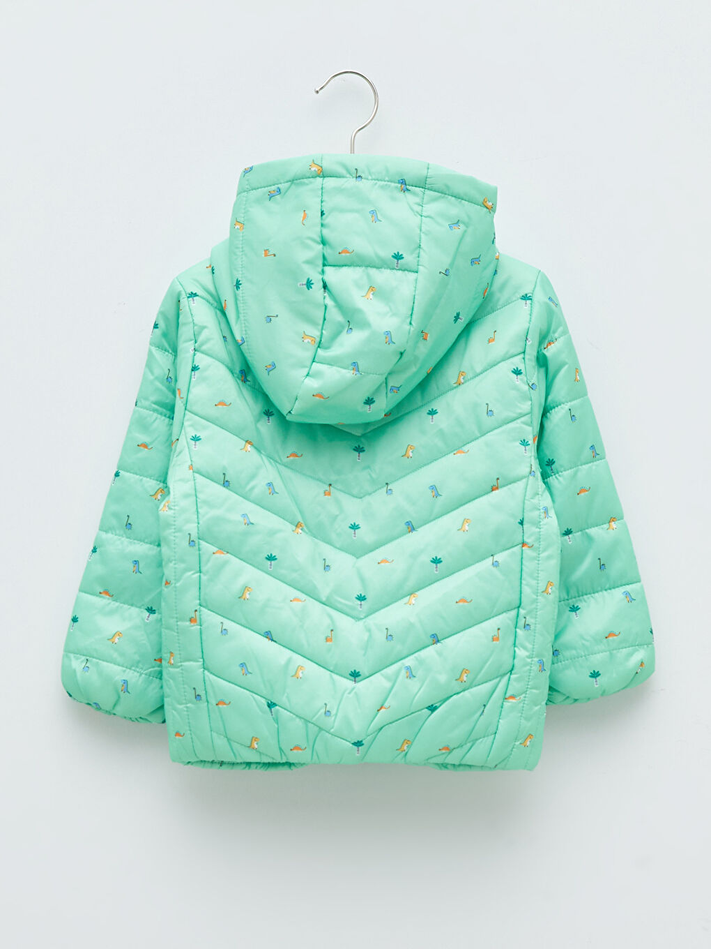 معطف أولاد رضع مطبوع بغطاء للرأس وأكمام طويلة وسحاب-1