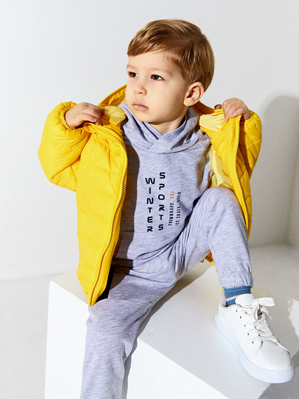 Hooded Long Sleeve Basic Baby Boy Down Jacket