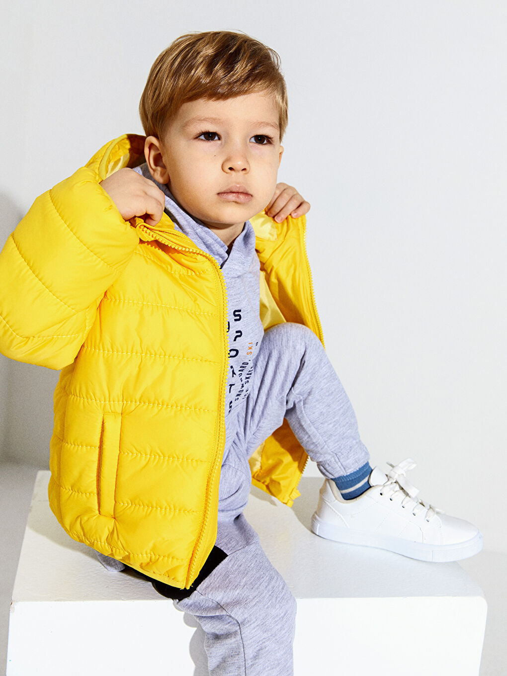 Hooded Long Sleeve Basic Baby Boy Down Jacket-2