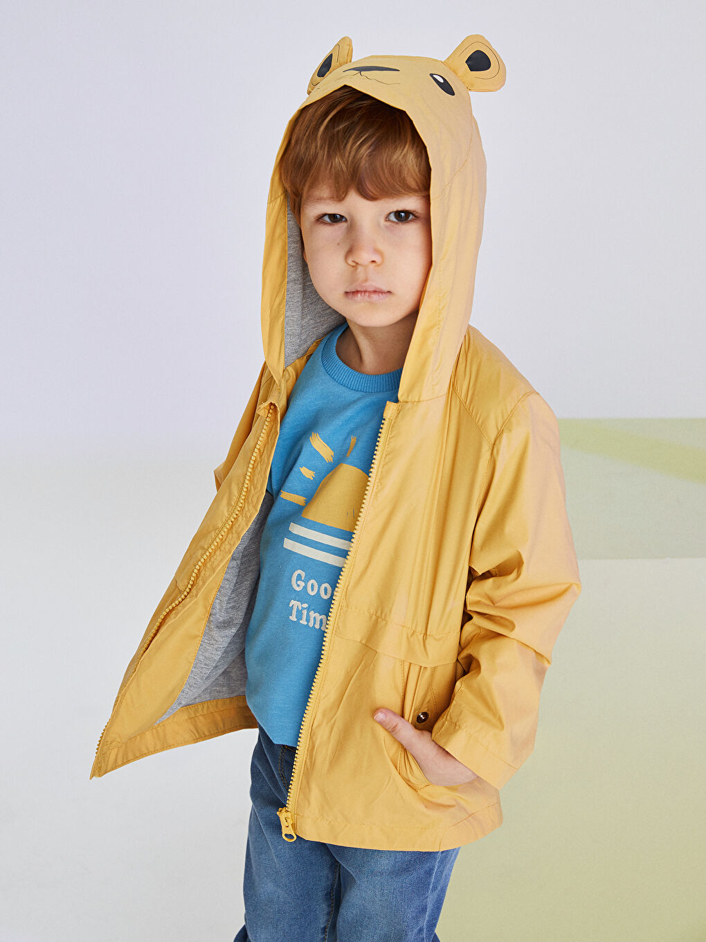 LCW baby Hooded Long Sleeve Baby Boy Zippered Raincoat -S20572Z1-G4N