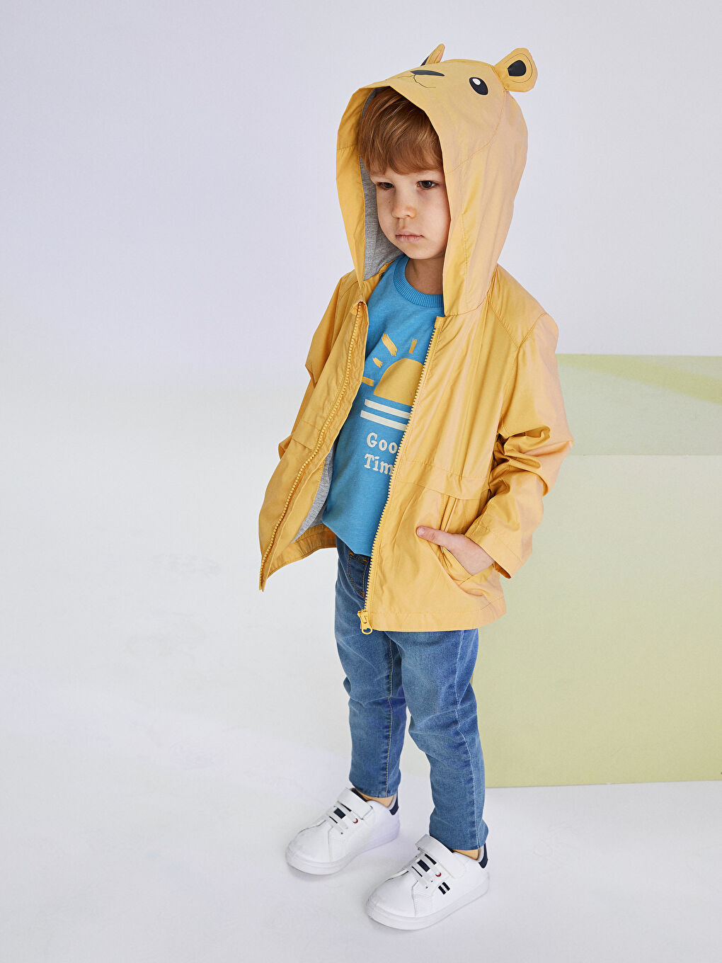 LCW baby Hooded Long Sleeve Baby Boy Zippered Raincoat -S20572Z1-G4N