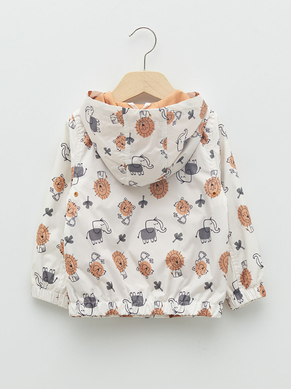 Hooded Long Sleeve Printed Baby Boy Zippered Coat-5