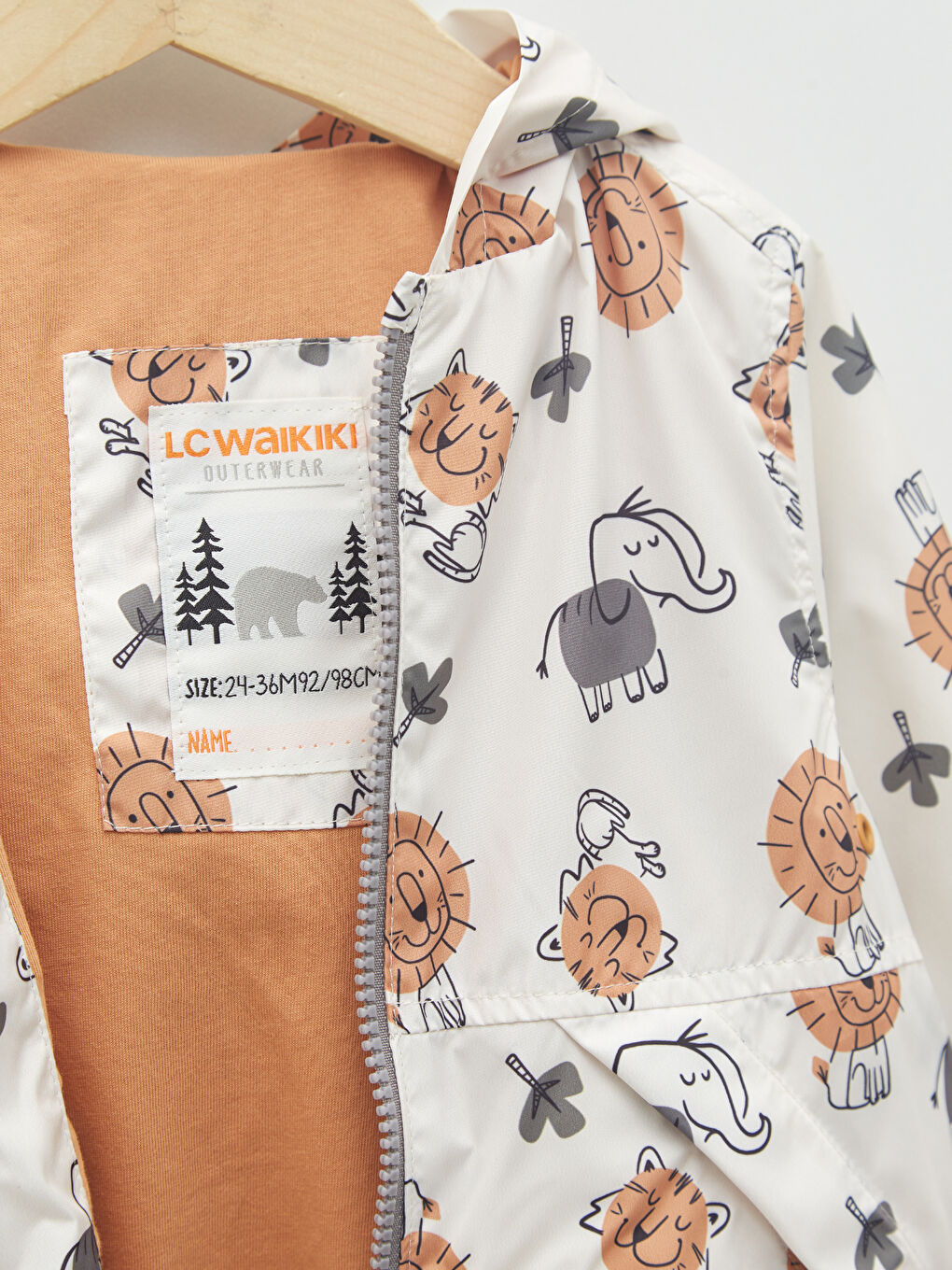 Hooded Long Sleeve Printed Baby Boy Zippered Coat-6