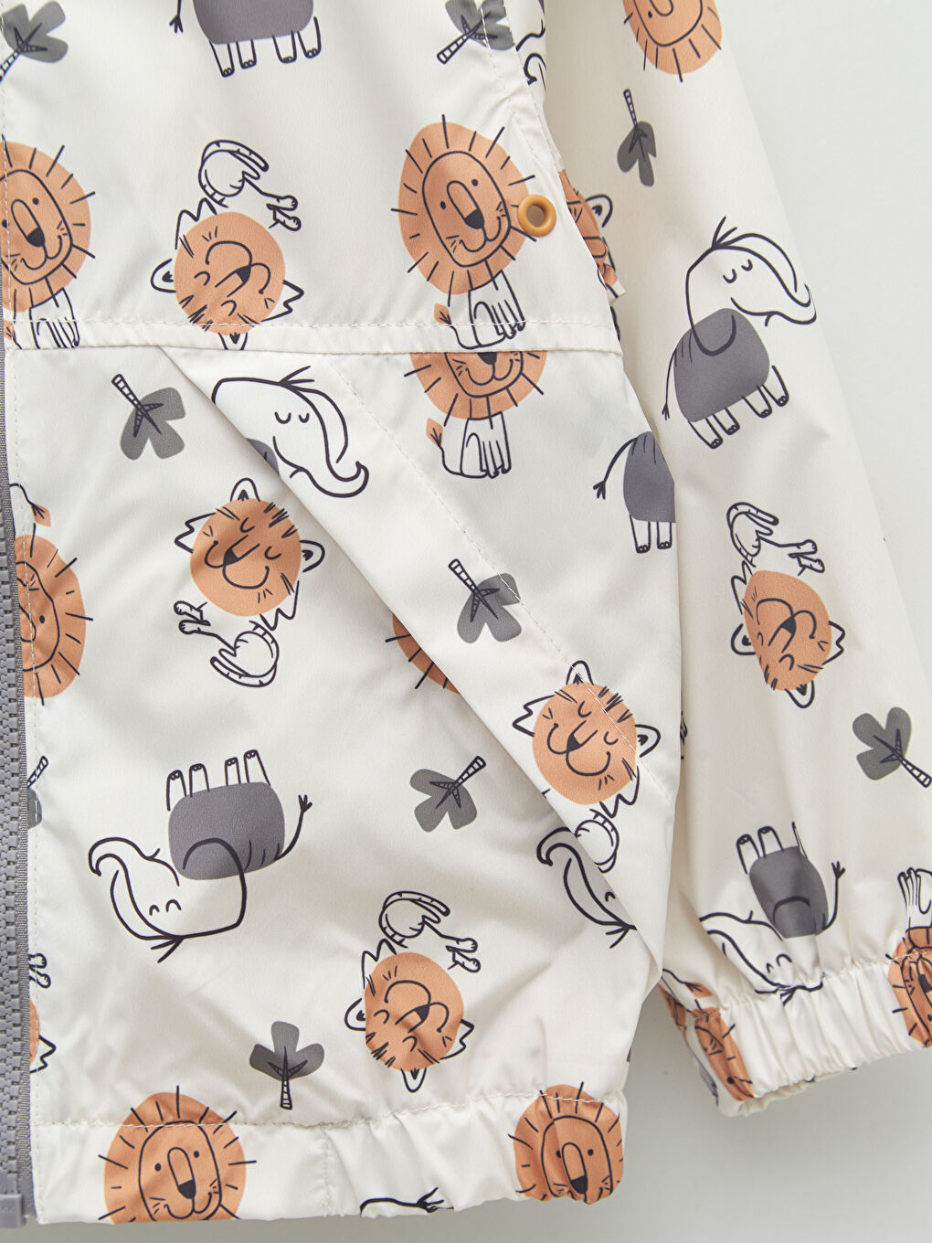 Hooded Long Sleeve Printed Baby Boy Zippered Coat-7
