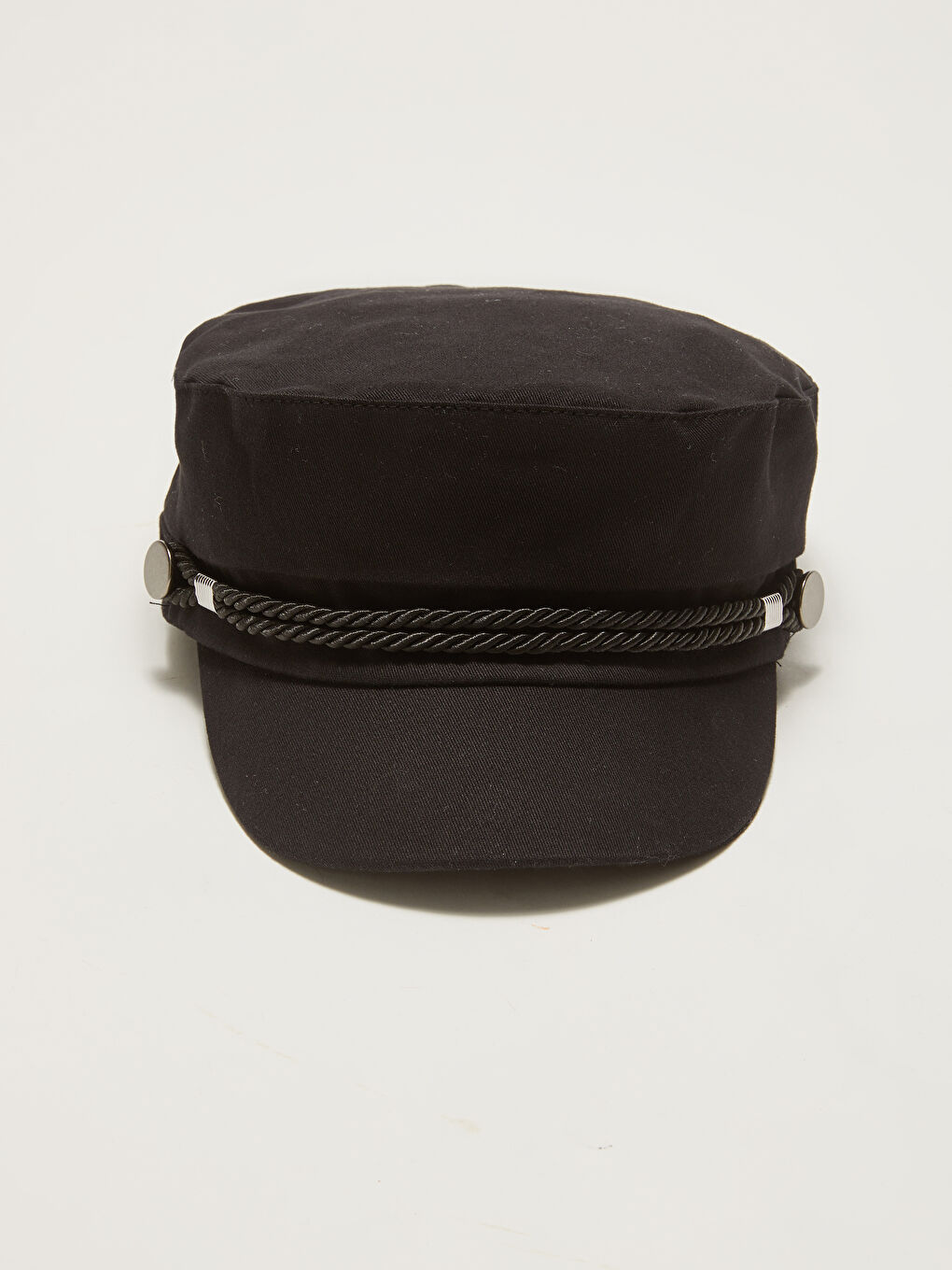 Siyah Biye Detaylı Kadın Denizci Şapka-3