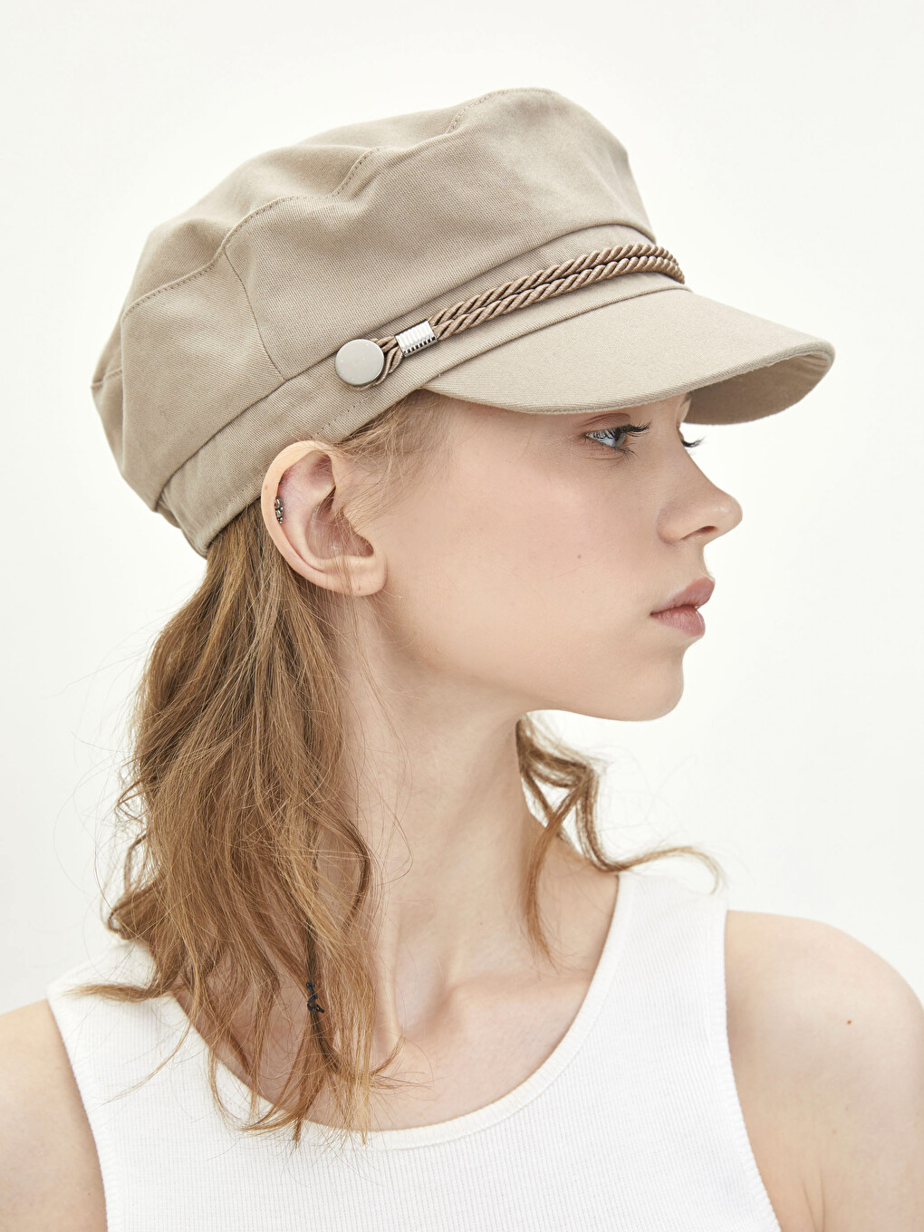 Piping Detailed Women's Sailor Hat-1