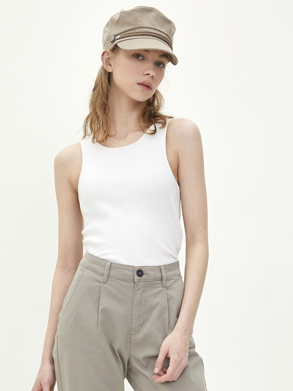 Piping Detailed Women's Sailor Hat-2