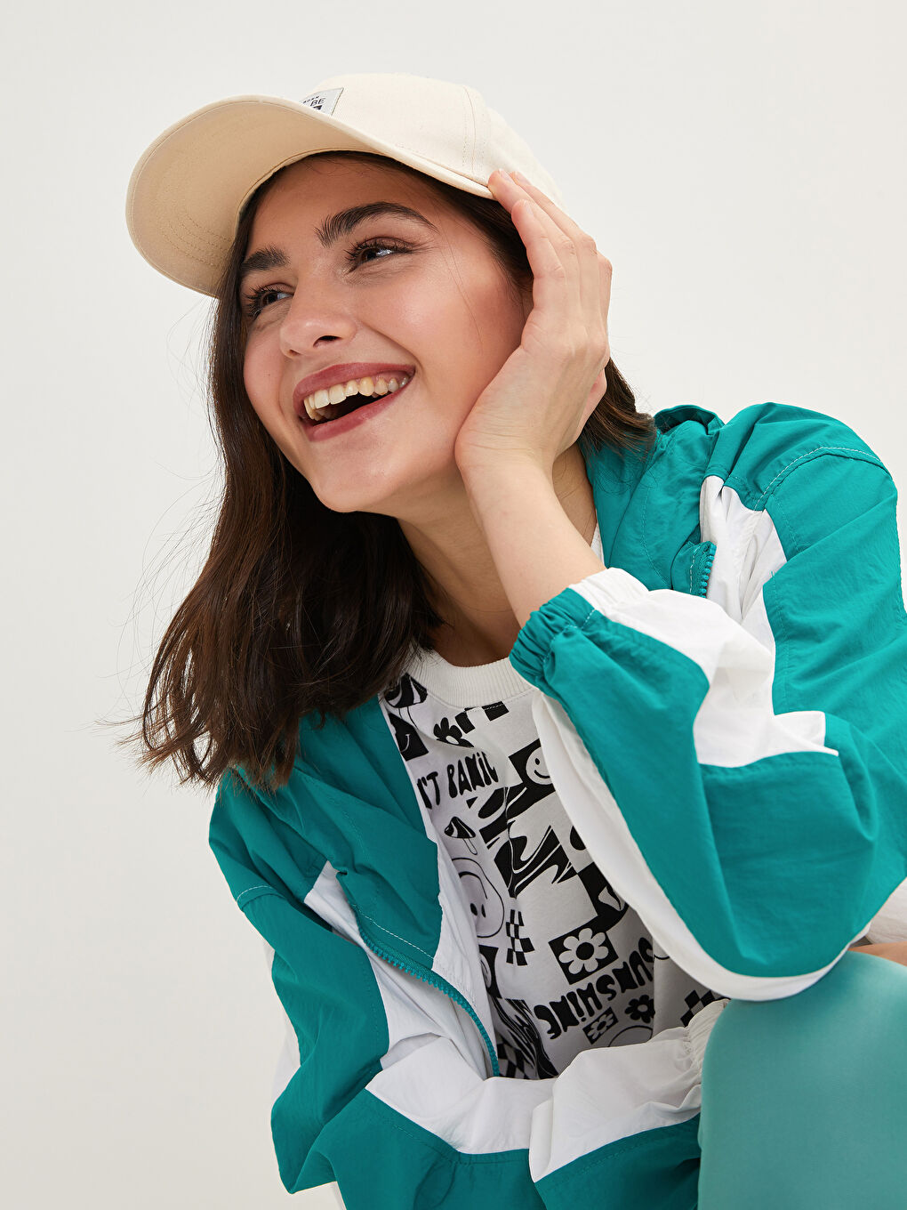 Label Printed Women's Cap Hat-1