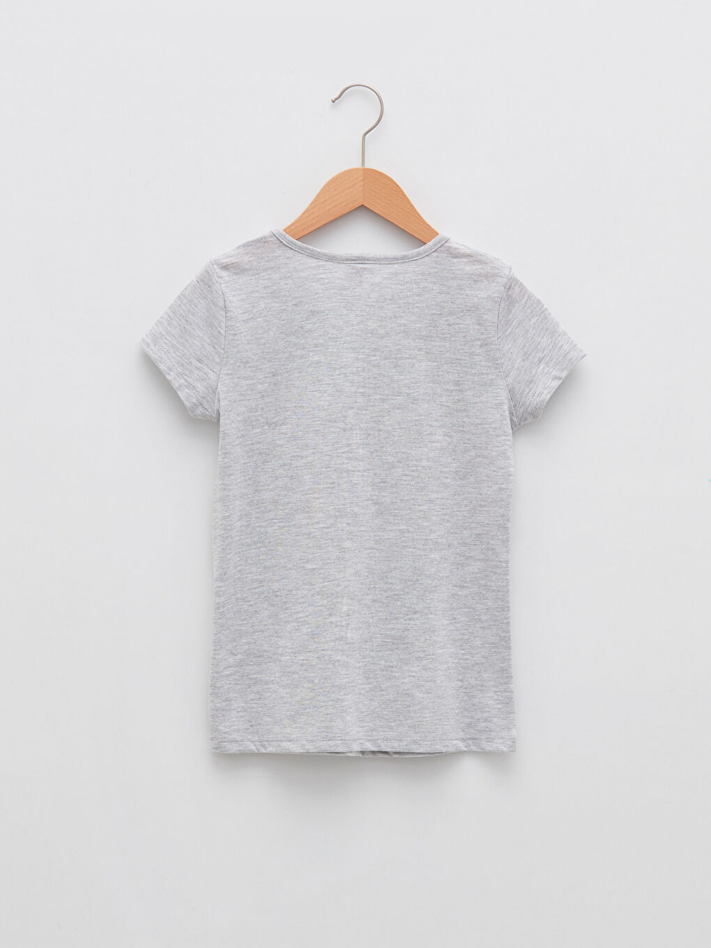 Gri Bisiklet Yaka Baskılı Kısa Kollu Kız Çocuk Pijama Takımı-2