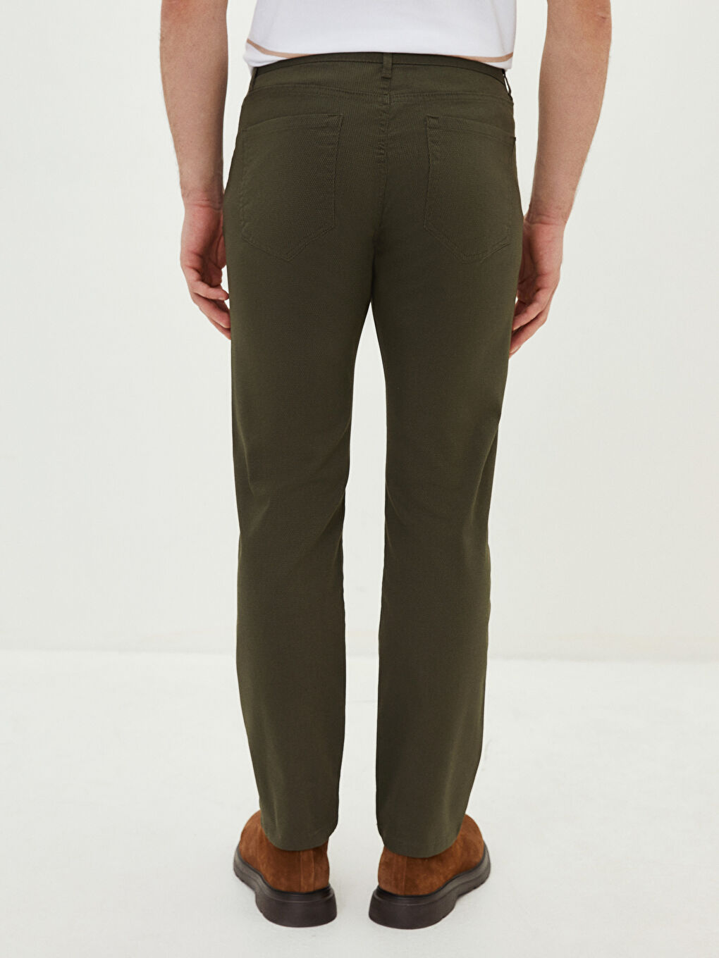 Редовна Кройка Текстурирани Мъжки Панталони-3