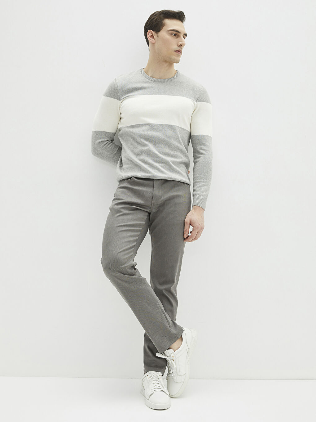 Regular Fit Textured Men's Trousers-1