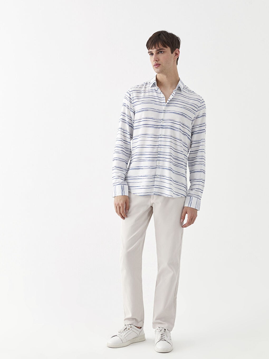 Slim Fit Twill Men's Trousers