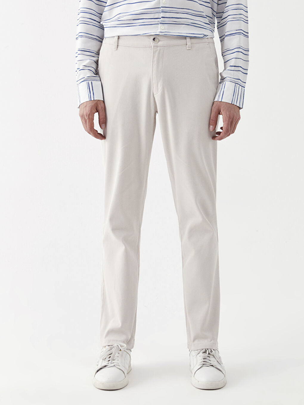 Slim Fit Twill Men's Trousers-2