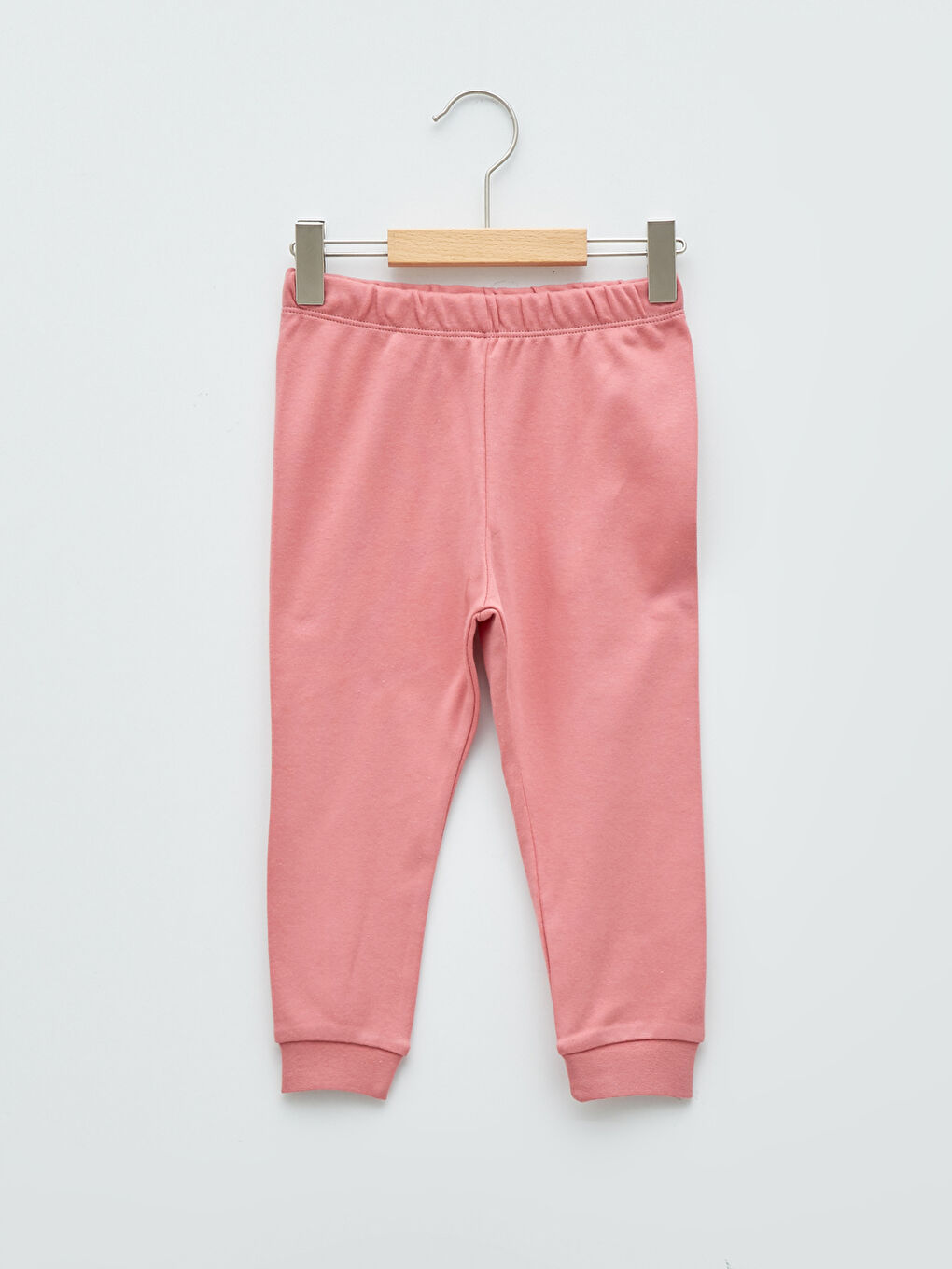Pembe Beli Lastikli Kız Bebek Pijama Alt 2'li-2