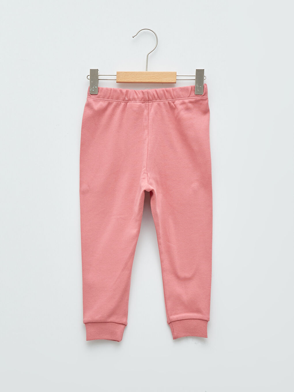 Pembe Beli Lastikli Kız Bebek Pijama Alt 2'li-4
