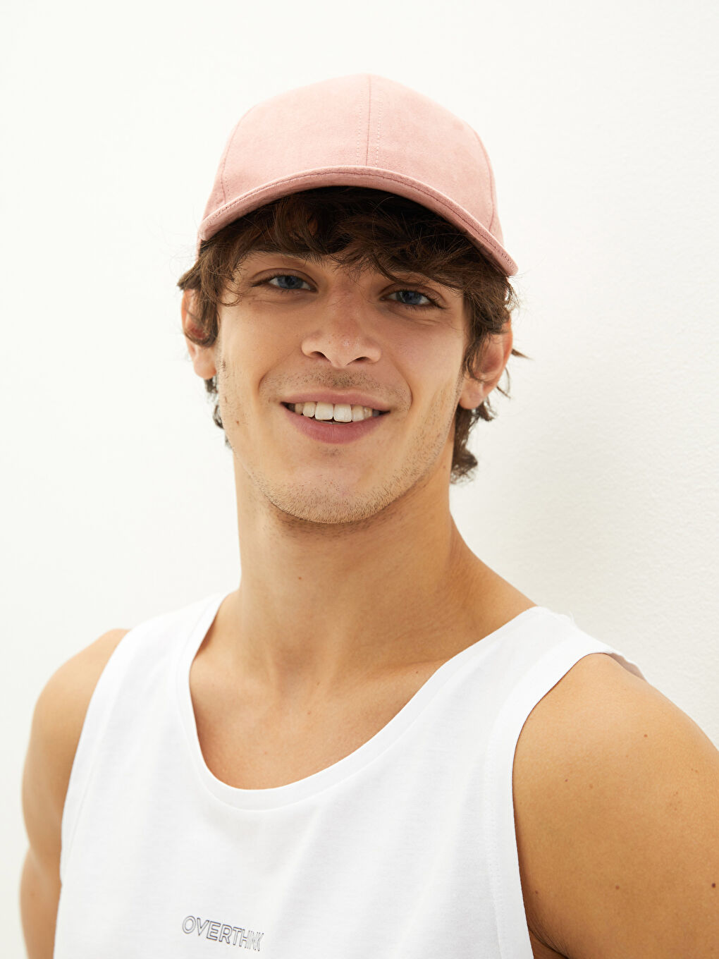 Pembe Erkek Düz Süet Kep Şapka