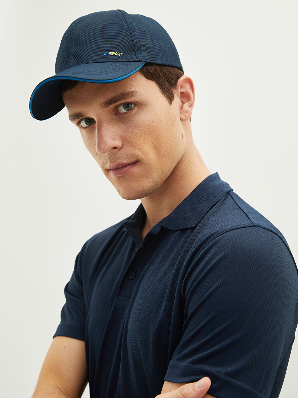 Lacivert Yazı İşlemeli Erkek Kep Şapka